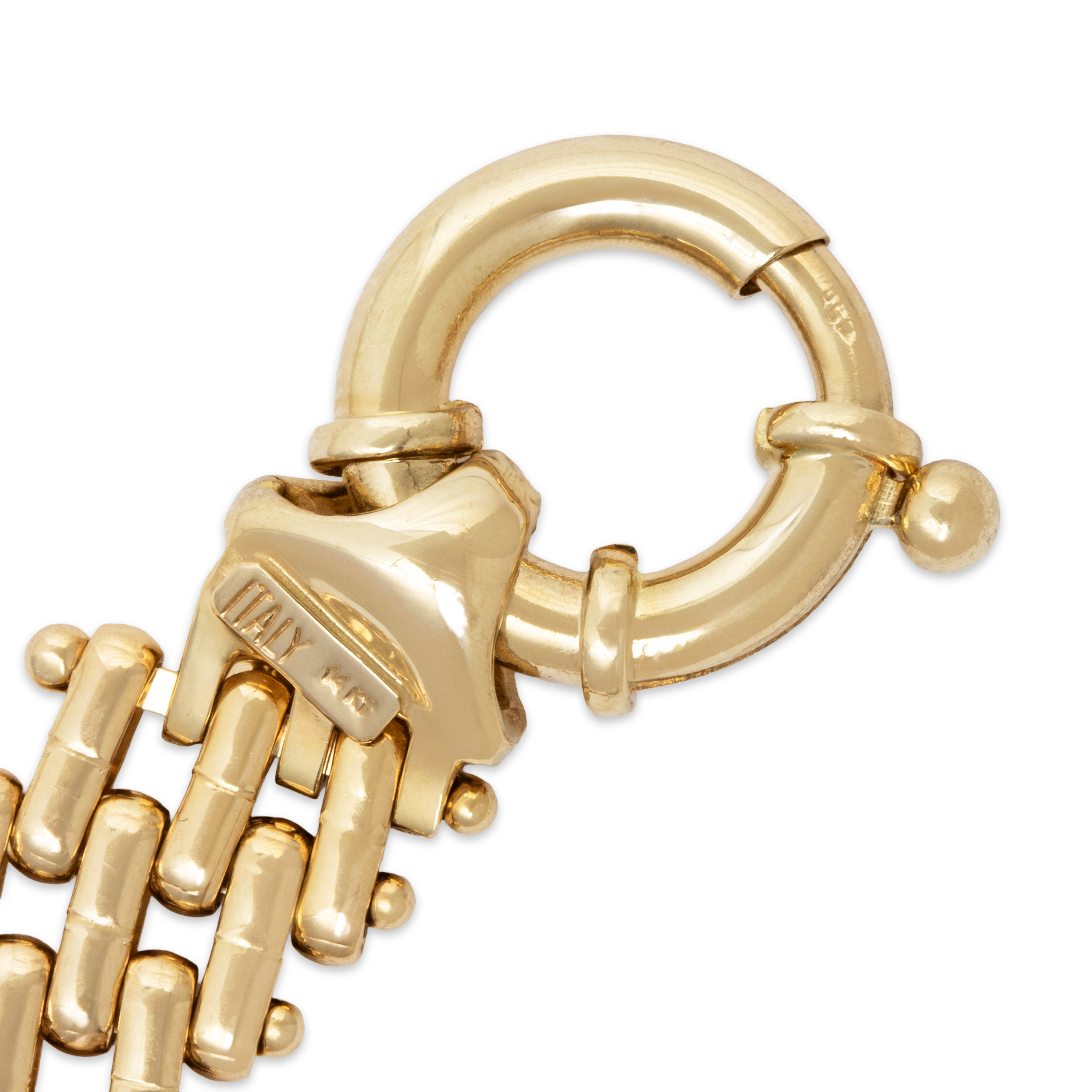 Vintage Italian 14k Yellow Gold Wonderful Woven Chain Bracelet 6.75、mySite、hinf8tx79