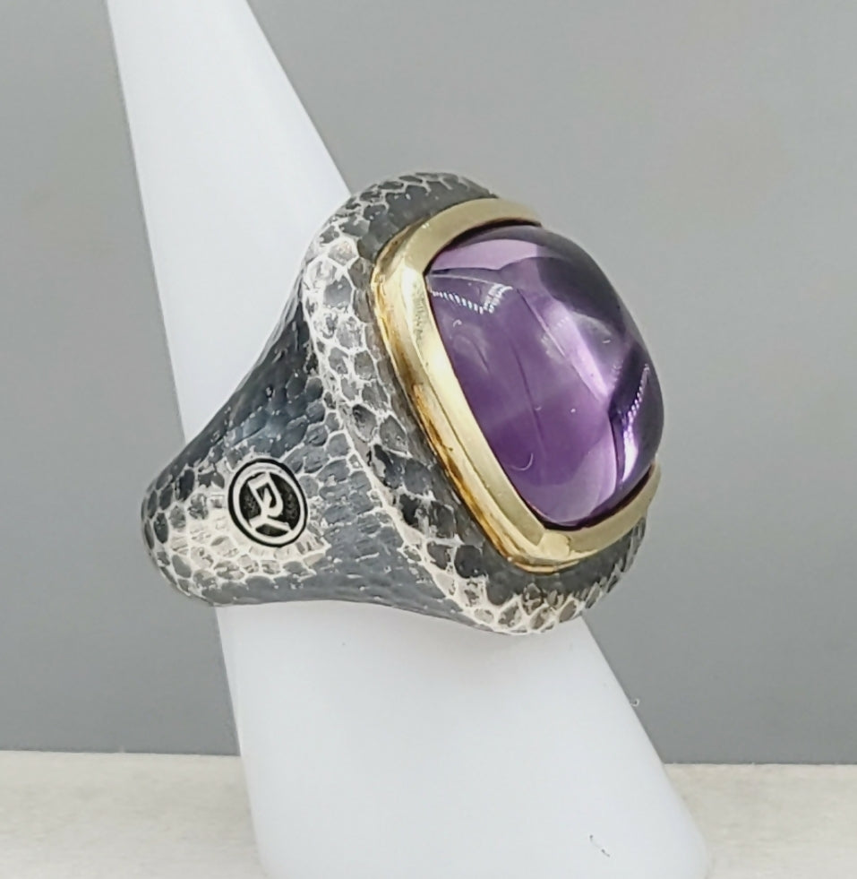 David Yurman Hammered Albion Ring 鈥?17mm Amethyst & Gold、mySite、hinf8tx79