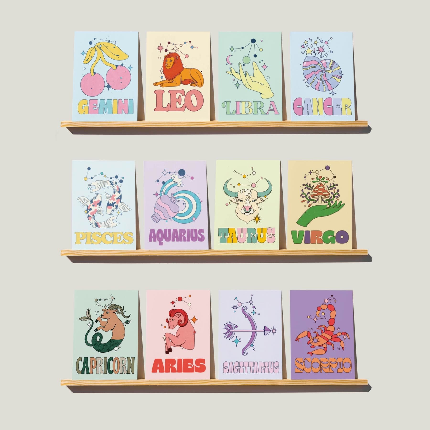  Zodiac Signs Cards 12 Pack、mySite、ghnorth