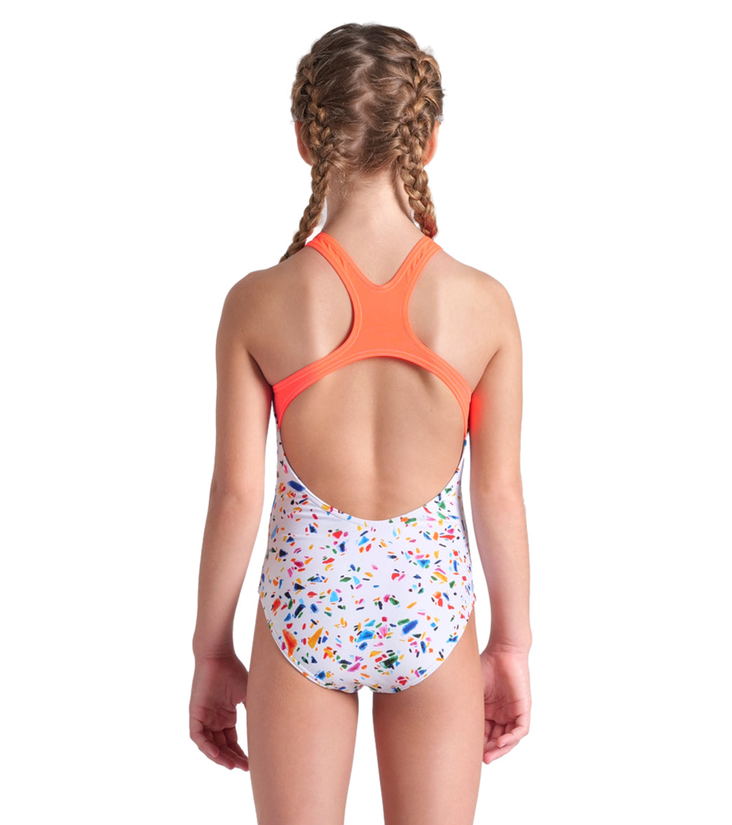 Arena Girls' Confetti Pro Back One Piece Swimsuit (Little Kid, Big Kid)、mySite、noshort
