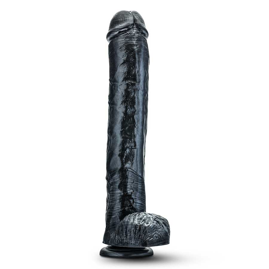 Jet Dark Steel 14 Inch Carbon Metallic Anal Dildo with Balls by Blush Novelties、mySite、bottomscart