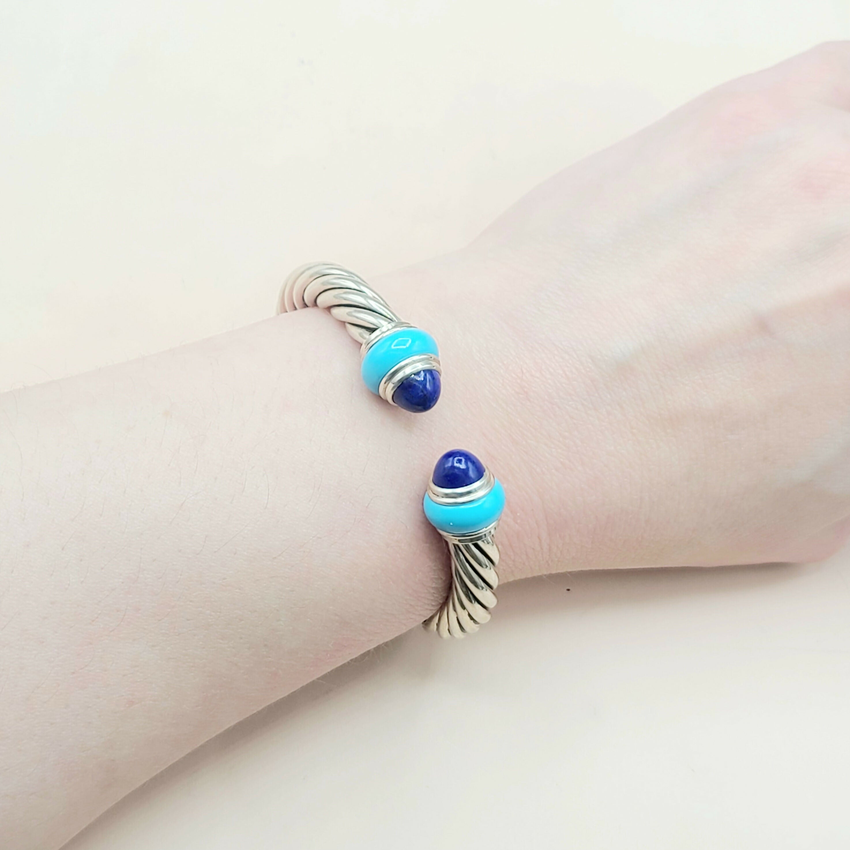 David Yurman Rondelle Cable Bracelet Lapis & Turquoise、mySite、hinf8tx79
