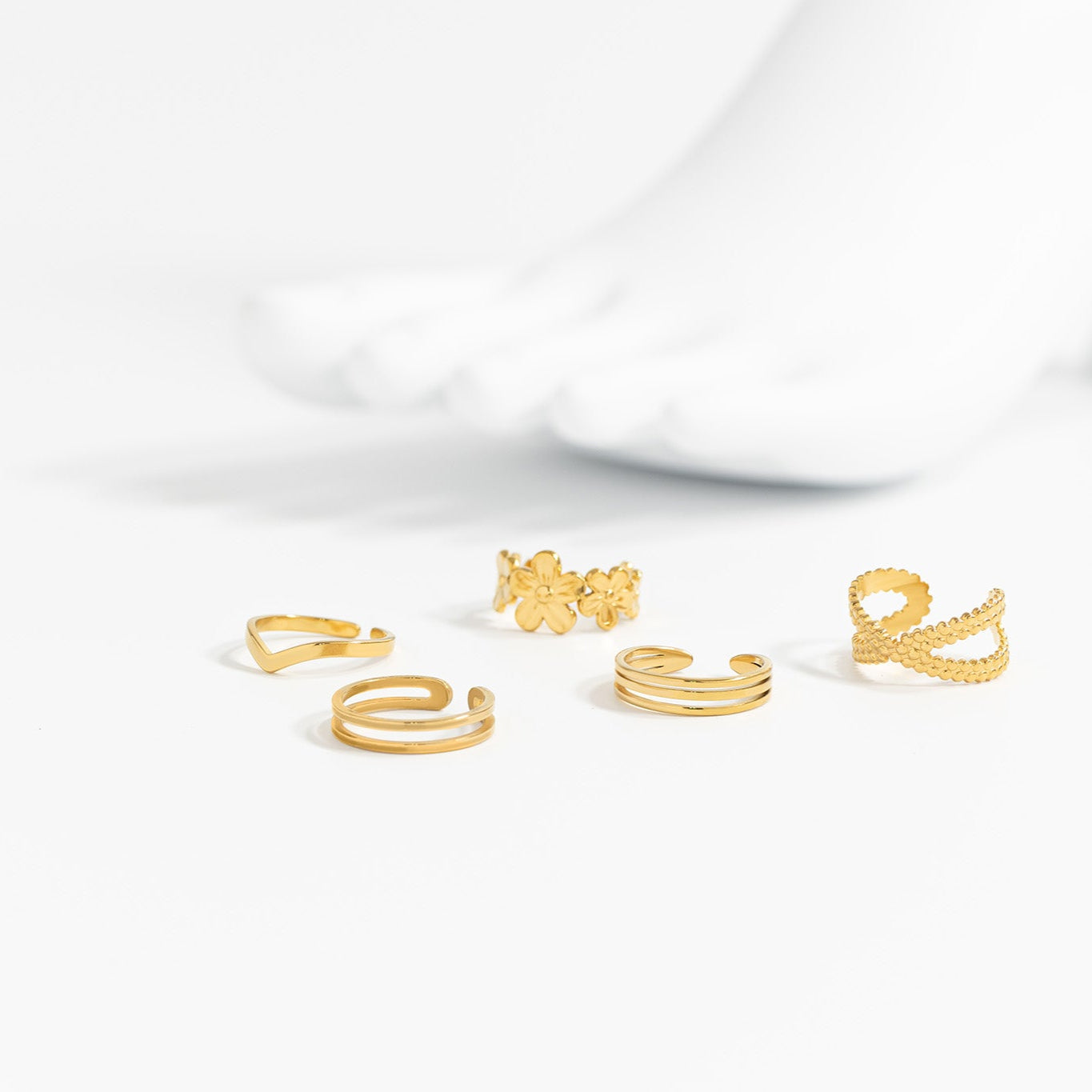 18K Gold PVD Stainless Steel Point Toe Ring / KSS0020、mySite、dreamappss