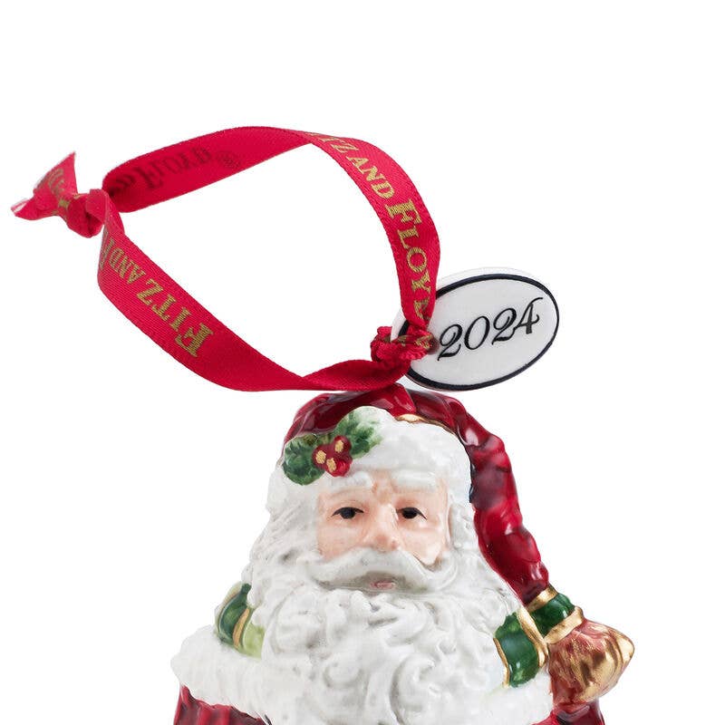 Santa Bell Ornament, Fitz & Floyd Telluride 2024 Dated Gift Boxed、mySite、g9winljtr