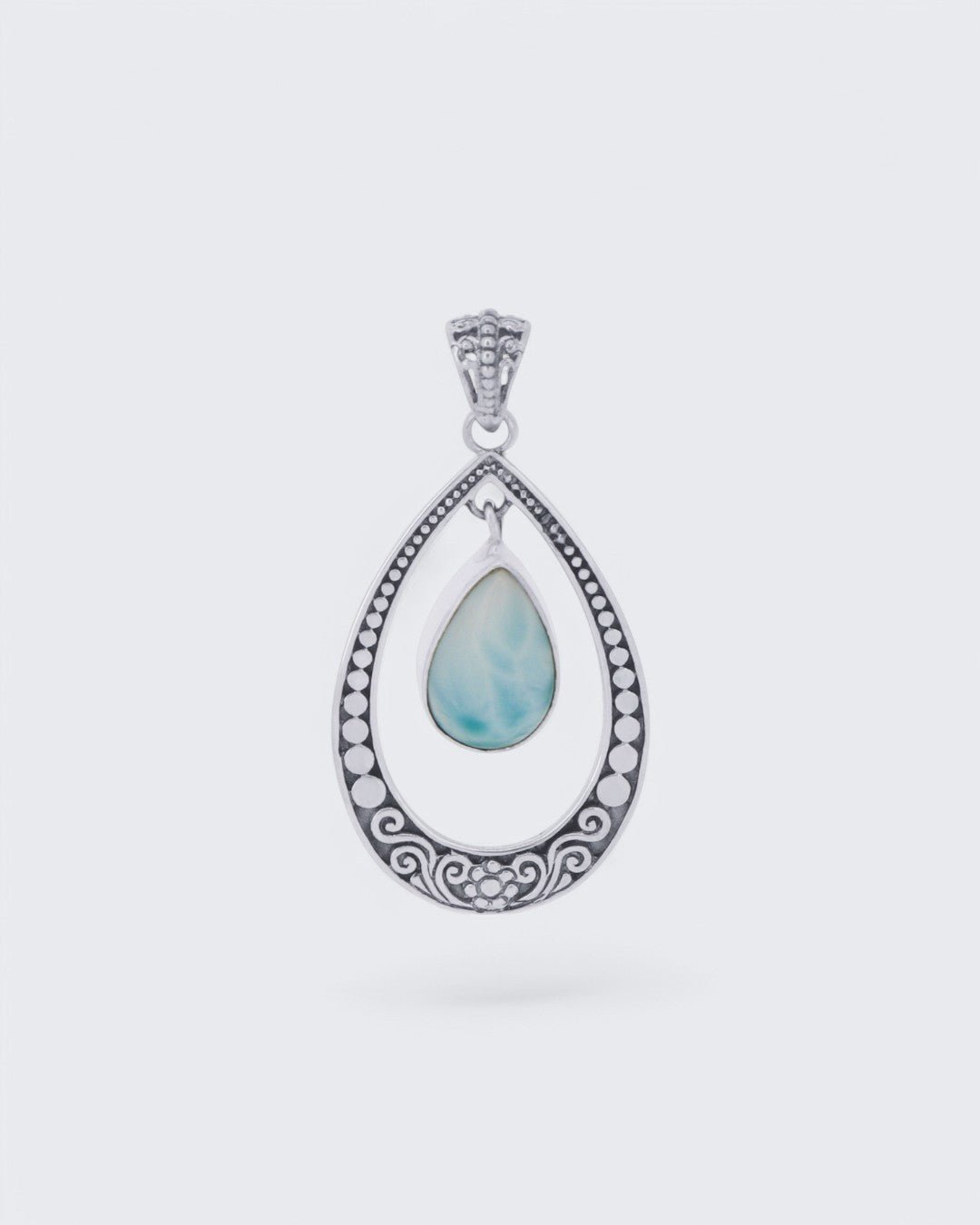 Sterling Silver Swaying Larimar Pendant、mySite、topwebapps