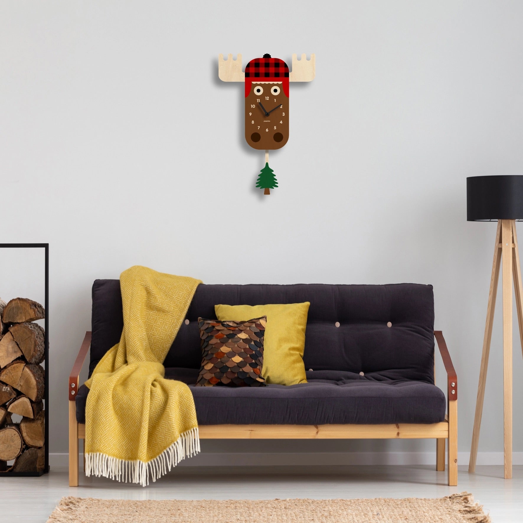 Moose Pendulum Clock - Wood、mySite、g9winljtr