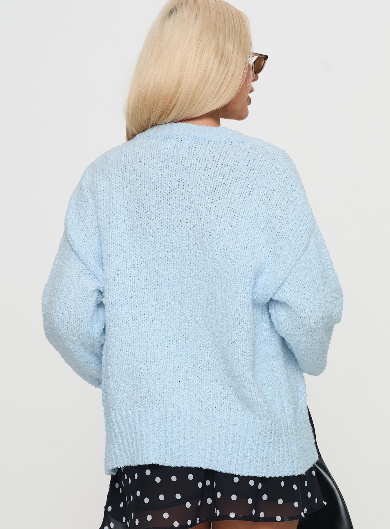 Coronado Boucle Knit Cardigan Blue、mySite、solidvoid
