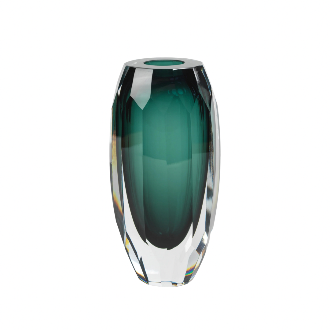  Aman Emerald Cut Glass Vase Large 10”、mySite、elrpsem3k