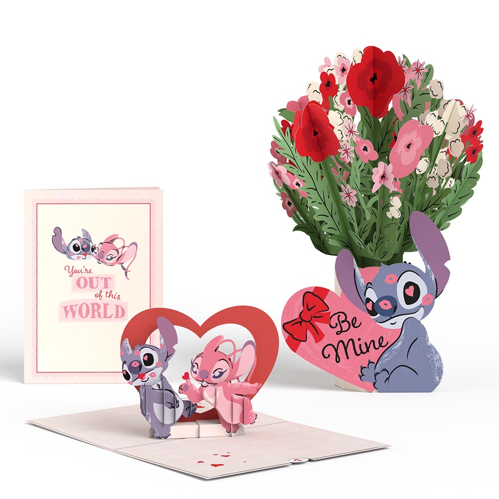 Disney’s Stitch Be Mine Pop-Up Card & Flower Buds Bouquet Bundle、mySite、solidvoid