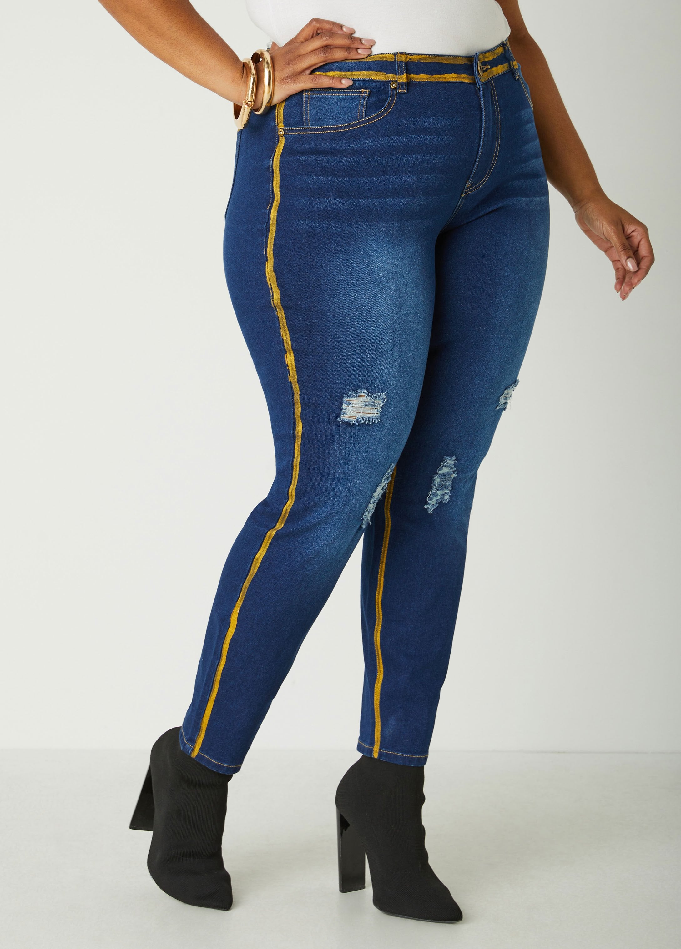 Painted Distressed Skinny Jeans、mySite、bengalsvssteelers