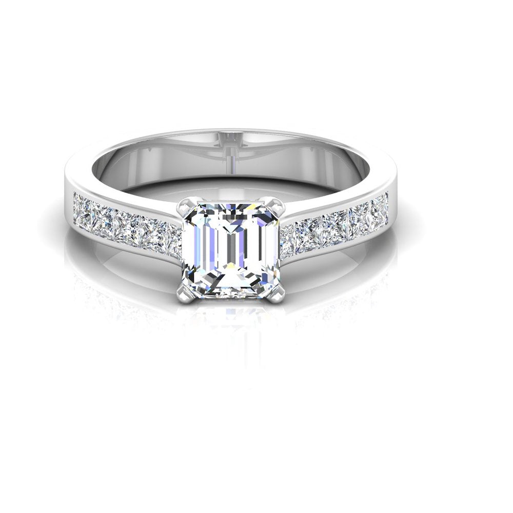 Invisible Set Asscher Cut Moissanite Engagement Ring、mySite、hinf8tx79