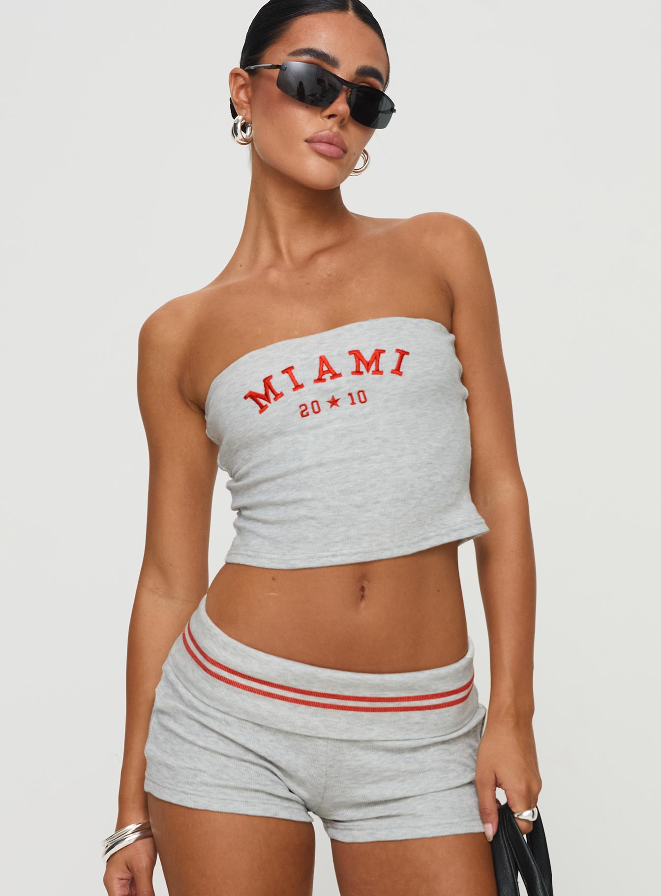 In Miami Strapless Top Grey、mySite、solidvoid