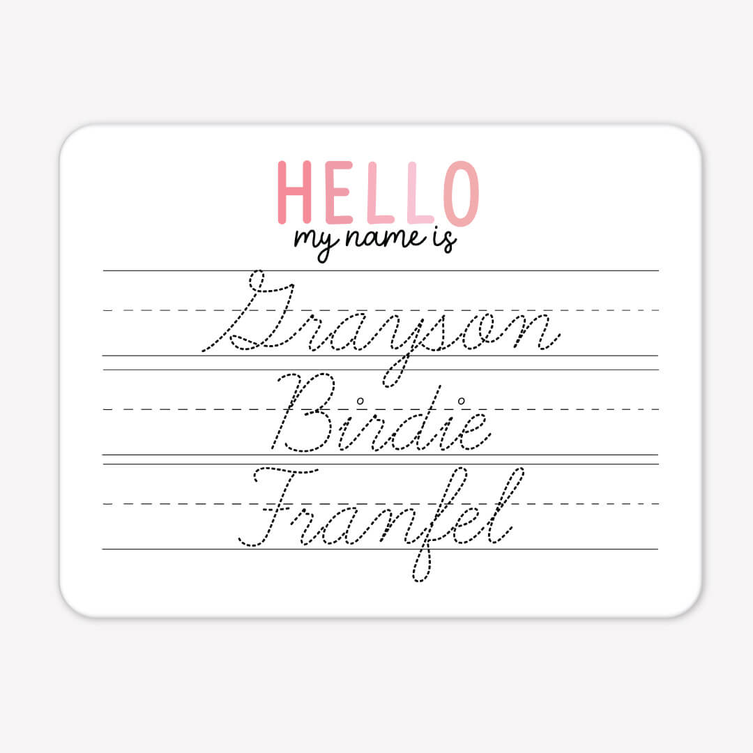  Kids Personalized Whiteboard | Hello My Name Is - Pretty In Pink、mySite、layawaytickets