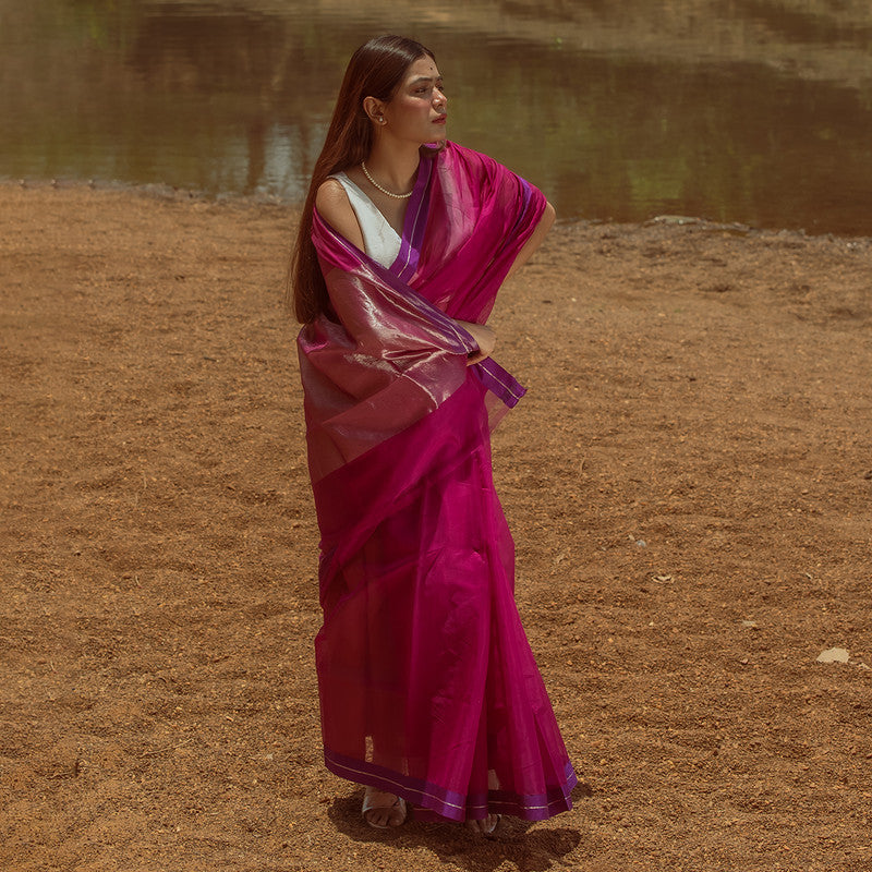 Chanderi Silk Cotton Pink Saree、mySite、camillekostekn