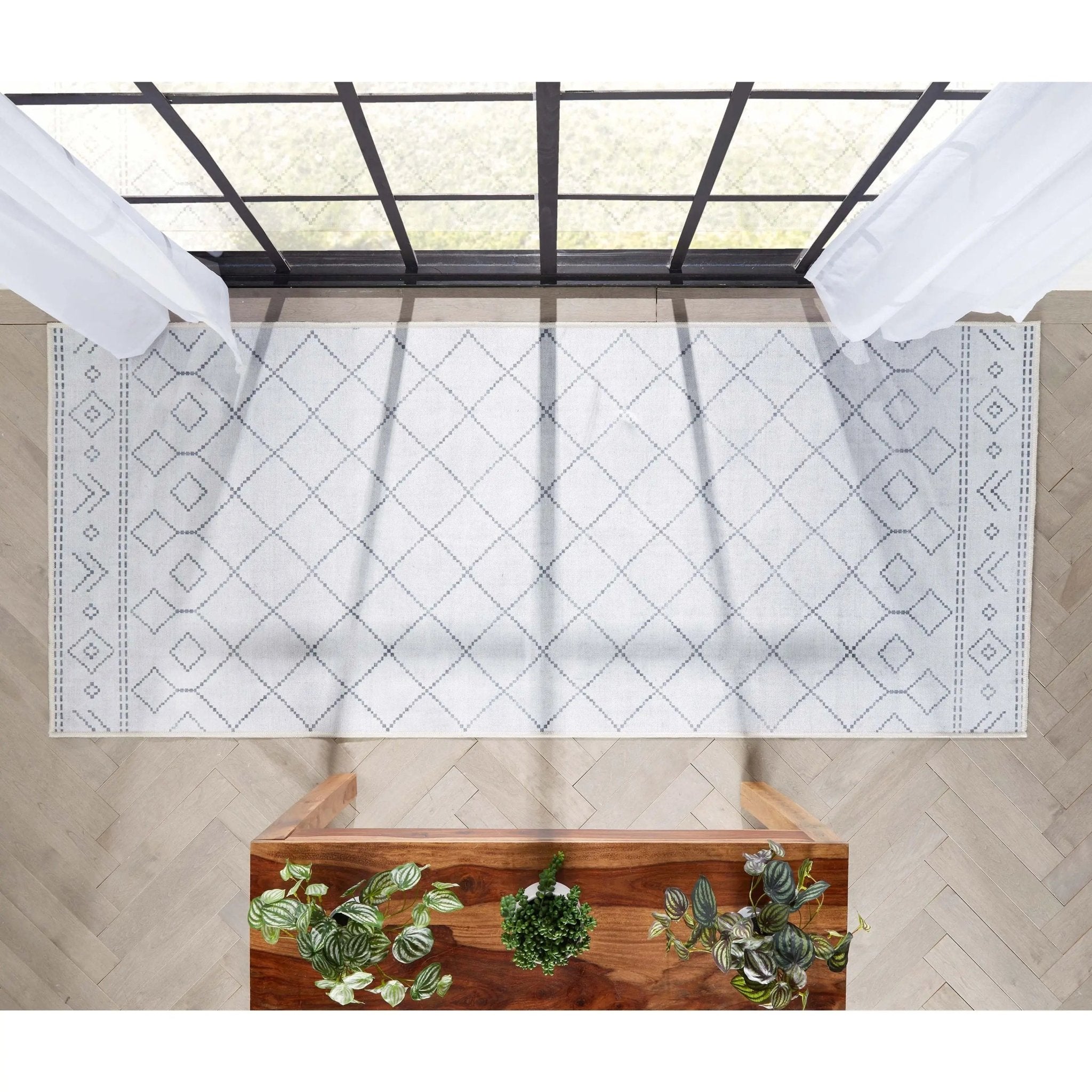 Anastasia Moroccan Trellis Pattern Ivory Grey Area Flat-Weave Rug、mySite、gigharbornorthrealestate