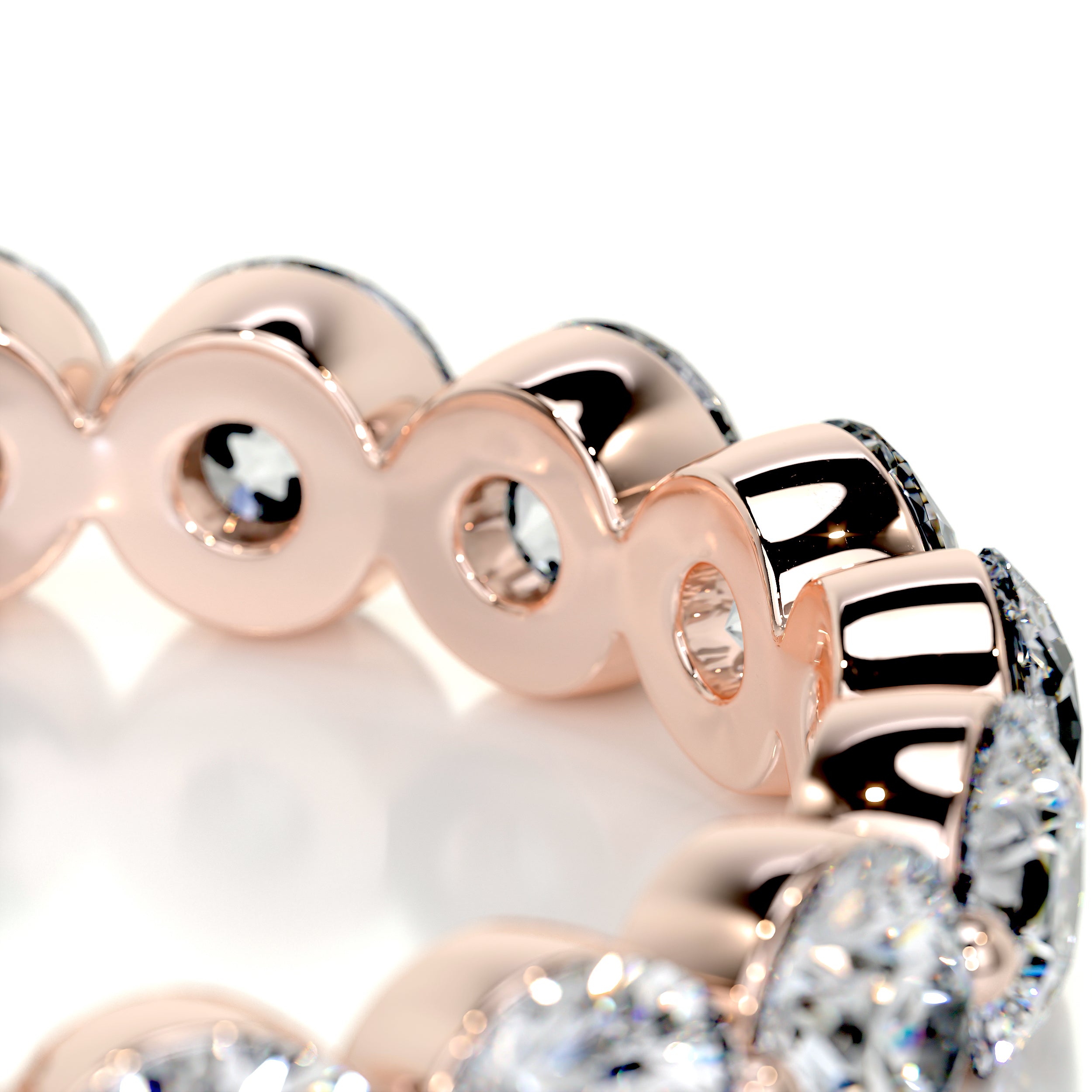 Josie Half-Eternity Wedding Ring (2 Carat) -14K Rose Gold、mySite、hinf8tx79