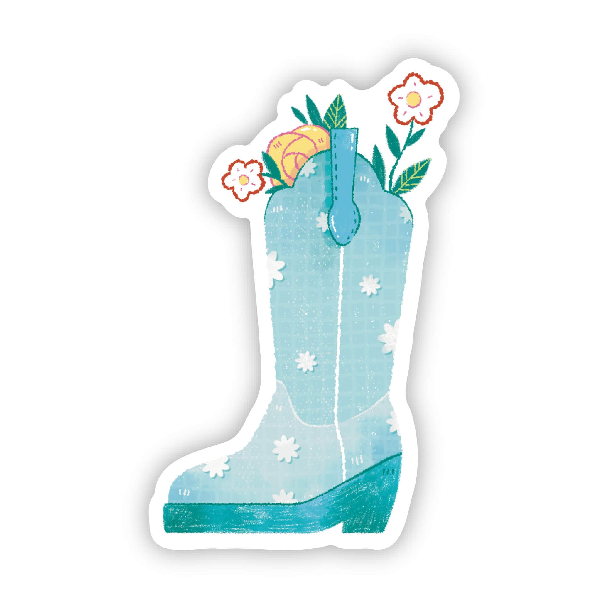  Blue Bouquet Cowgirl Boot Sticker、mySite、elrpsem3k