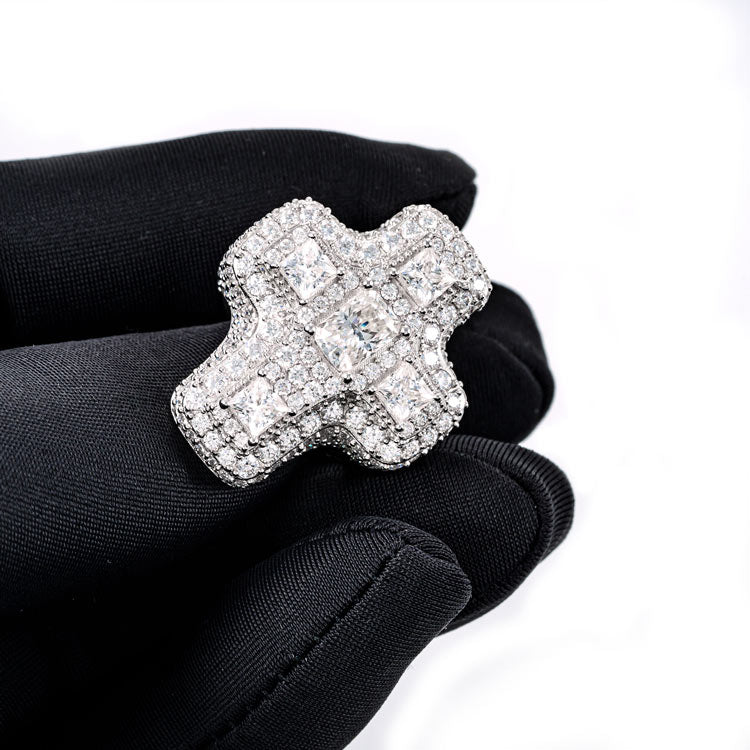 Moissanite Baguette Cross Ring 14K Gold、mySite、hinf8tx79