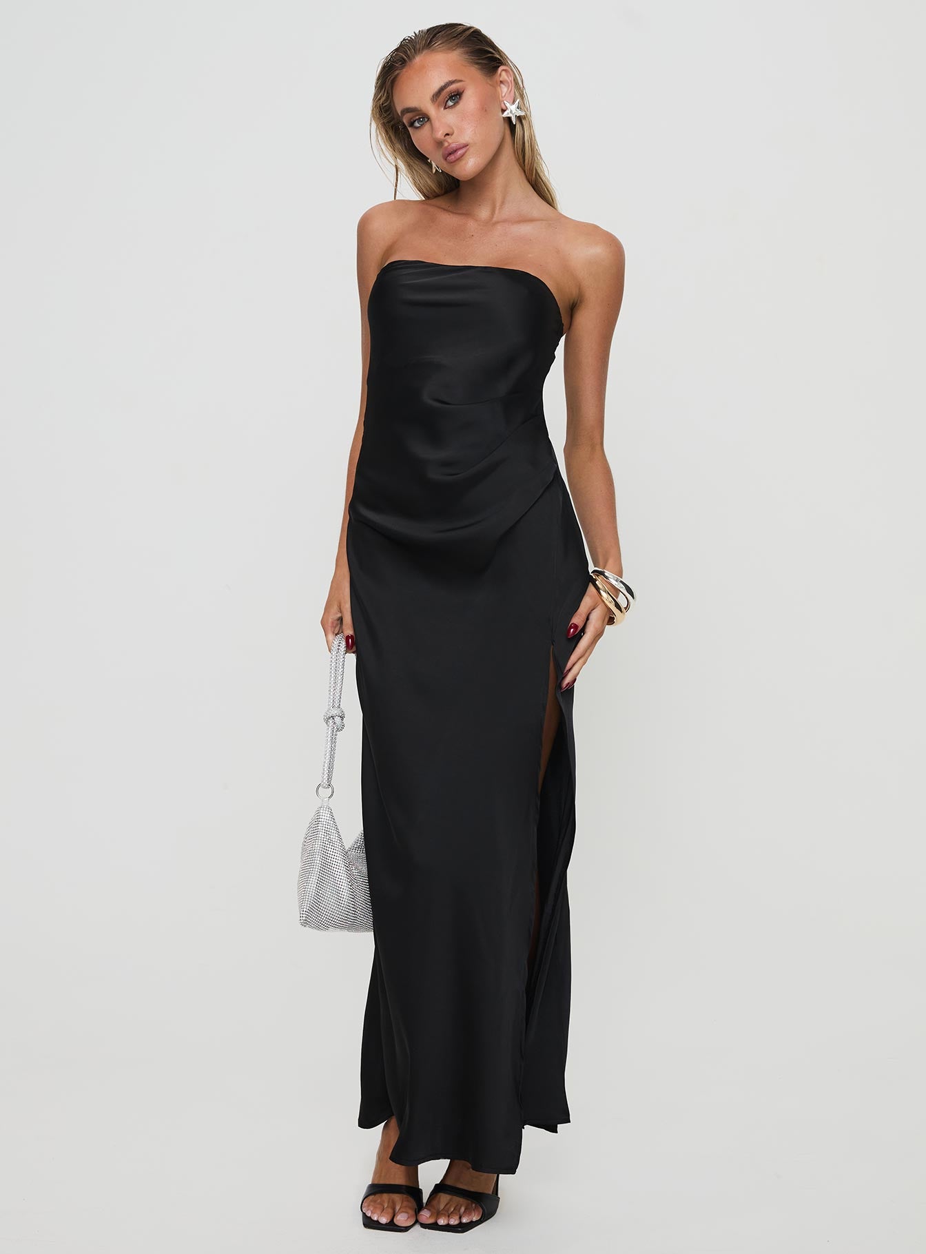 Marlisa Strapless Maxi Dress Black、mySite、solidvoid