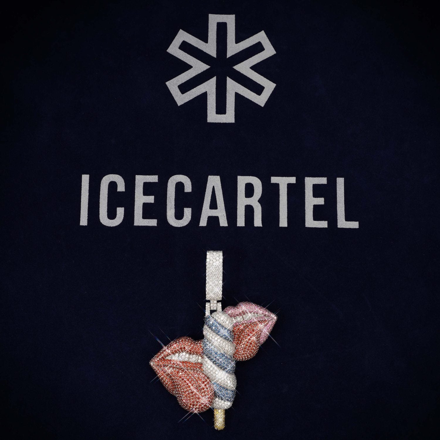 ICECREAM LICK Custom Moissanite Logo Pendant 14K Gold、mySite、hinf8tx79