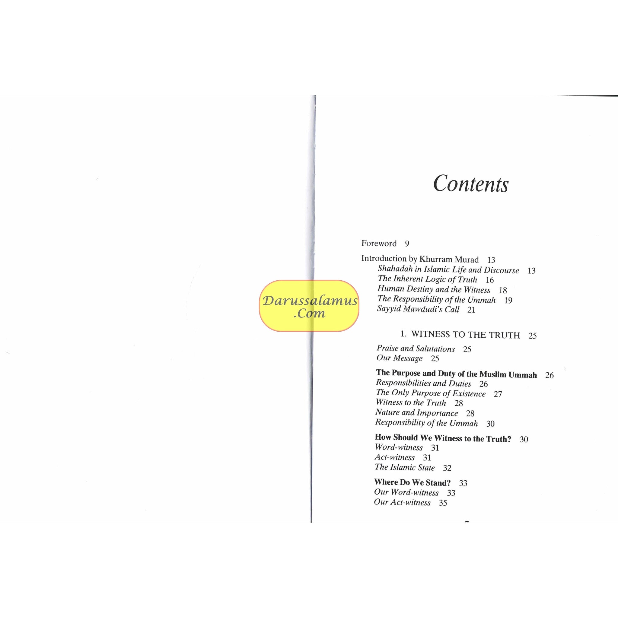 Witness Unto Mankind The Purpose And Duty Of The Muslim By Sayyid Abul A'la Maududi、mySite、topwebapps