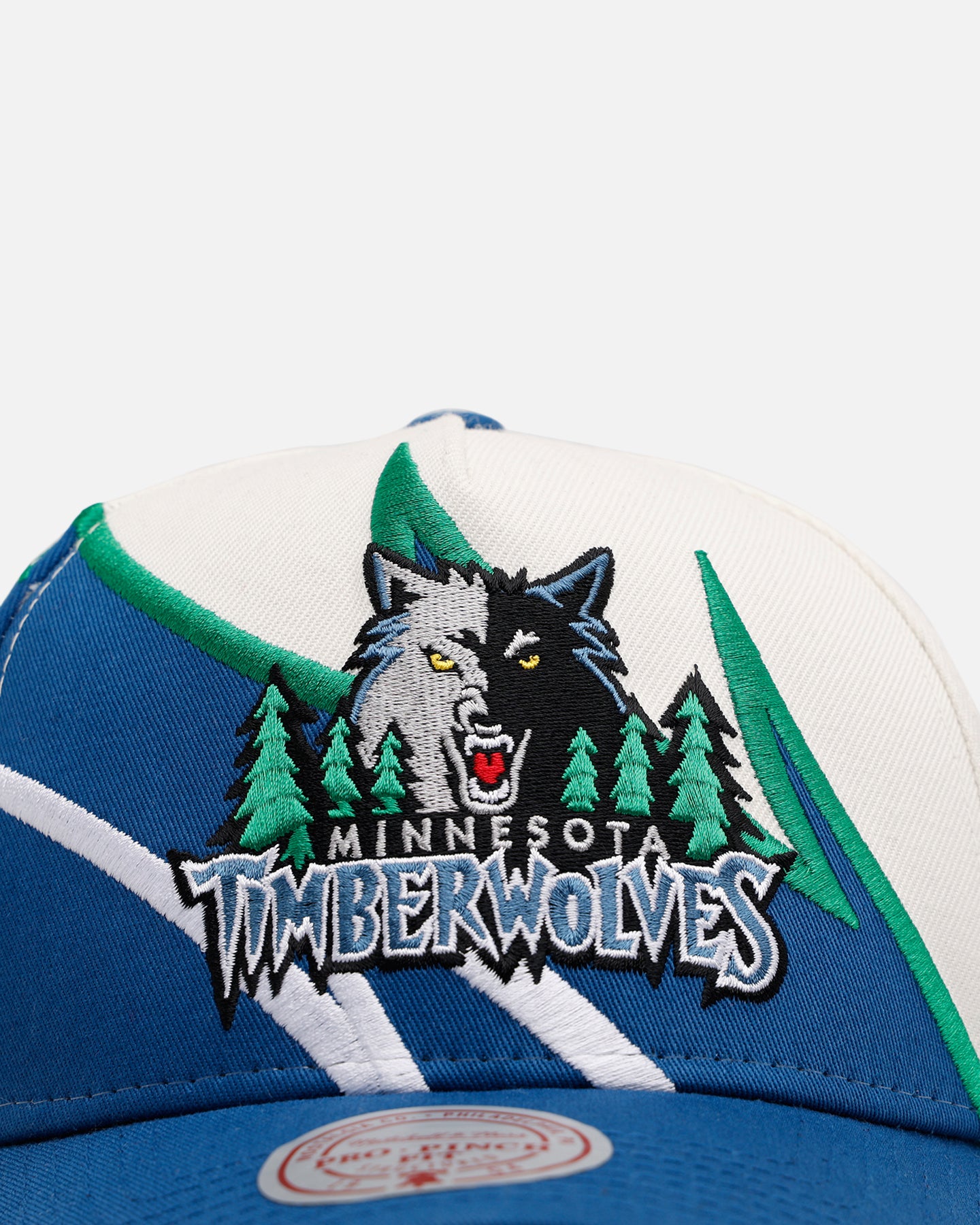 Mitchell & Ness Minnesota Timberwolves 'Shark Tooth' Pro Pinch Snapback Cream/Blue、mySite、zt4zffjzw