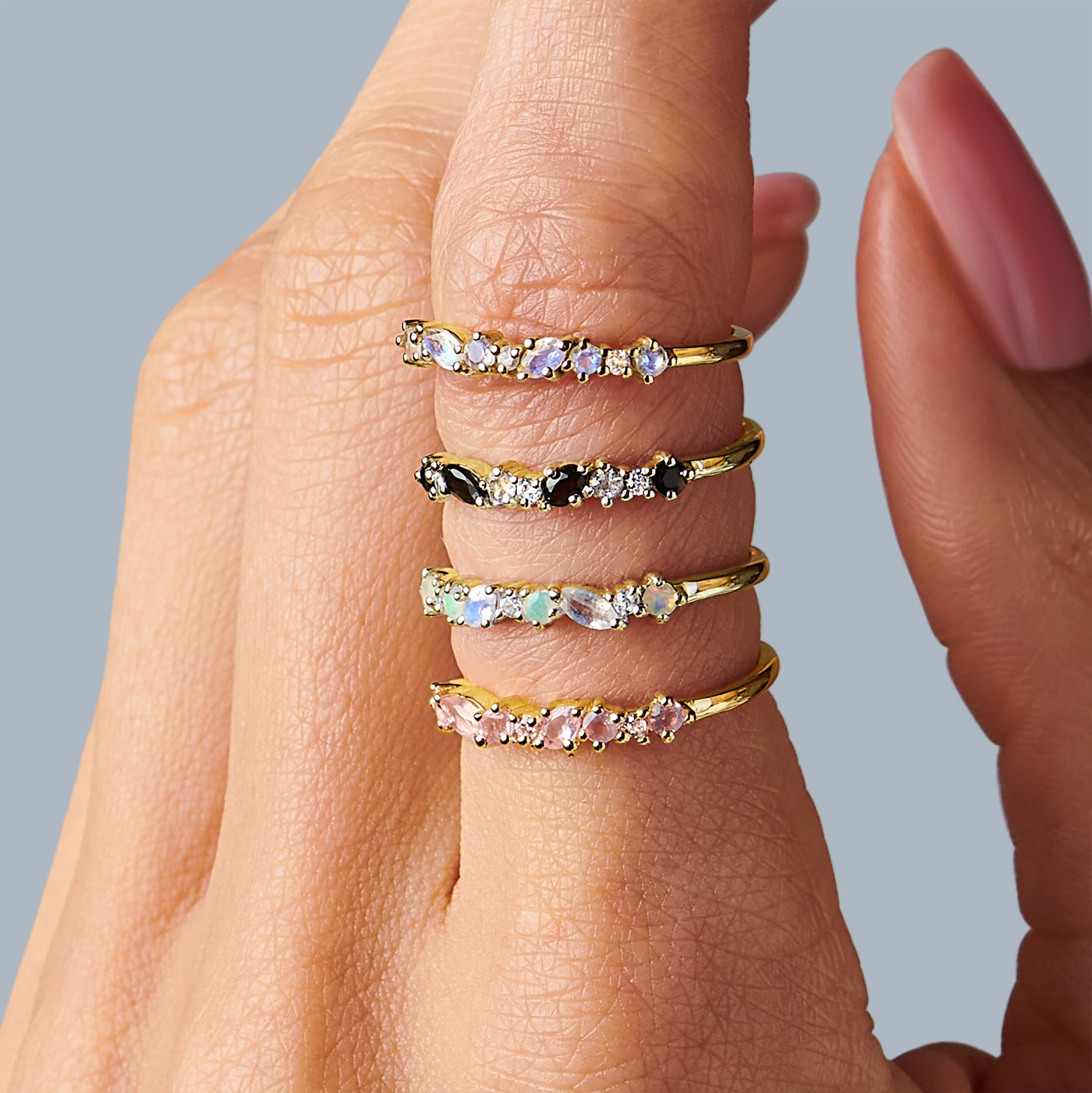 Rose Quartz White Zircon Ring - Grace、mySite、hinf8tx79