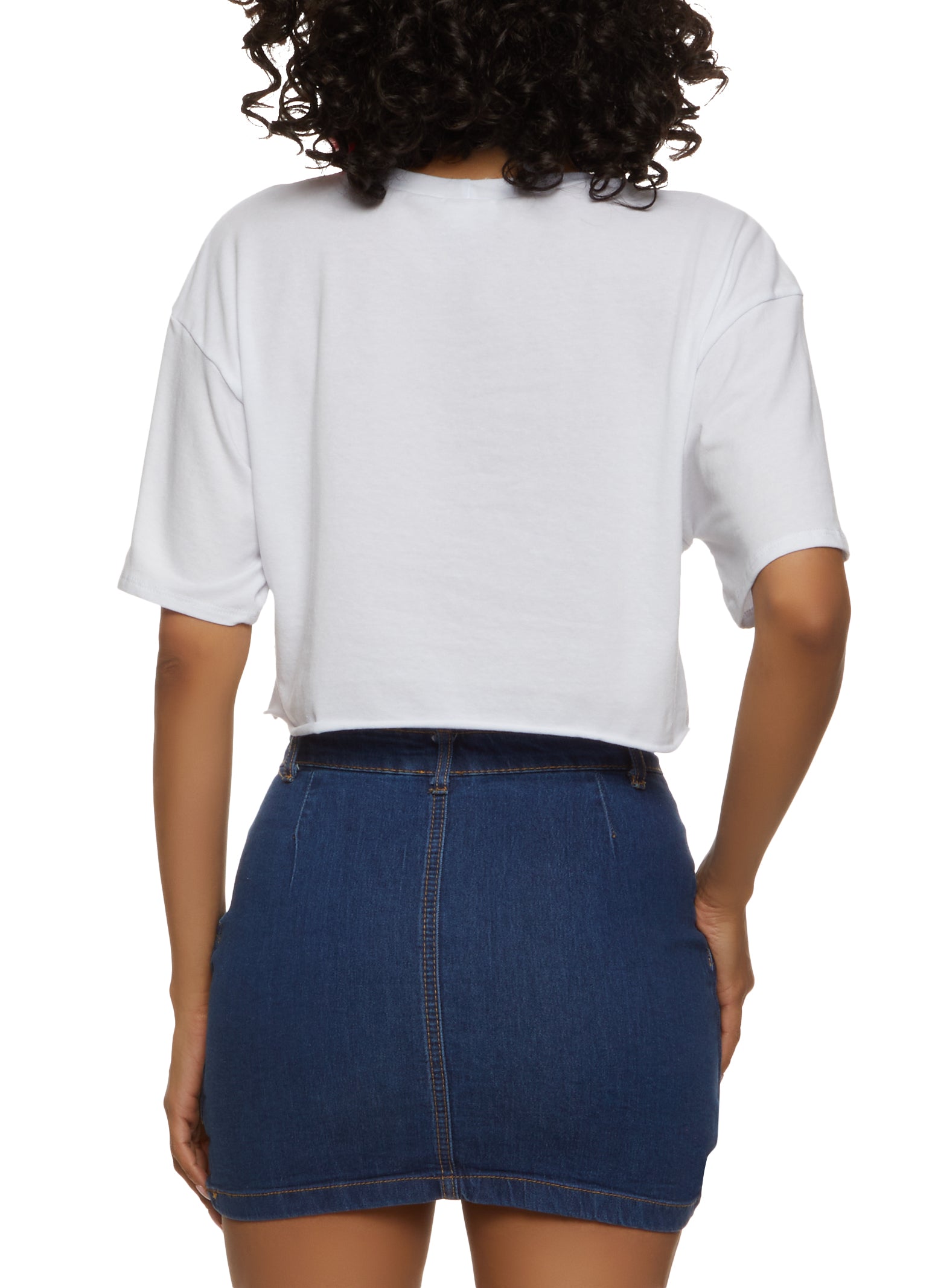 Amour Rhinestone Cropped Graphic Patch Tee、mySite、camillekostekn