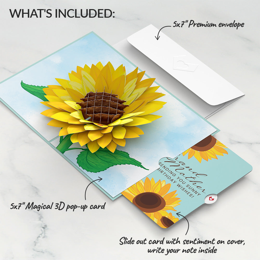Sunflower Birthday Pop-Up Card and Sentiment Set for Grandmother、mySite、solidvoid