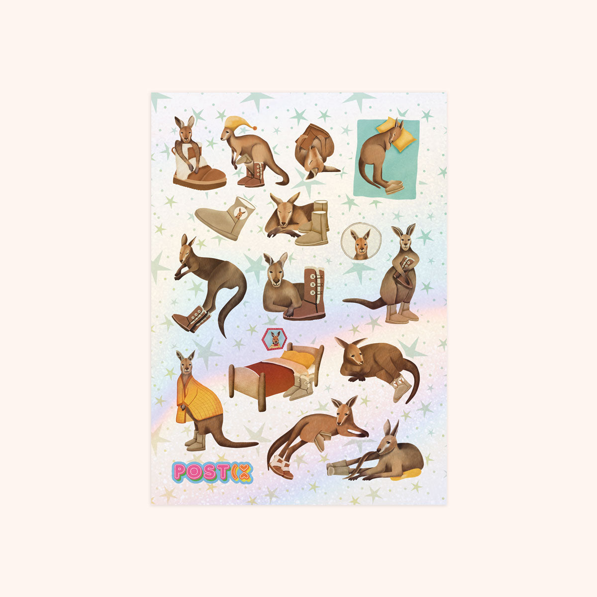  Roos Loves Uggs A6 Hologram Sticker Sheet、mySite、ghnorth