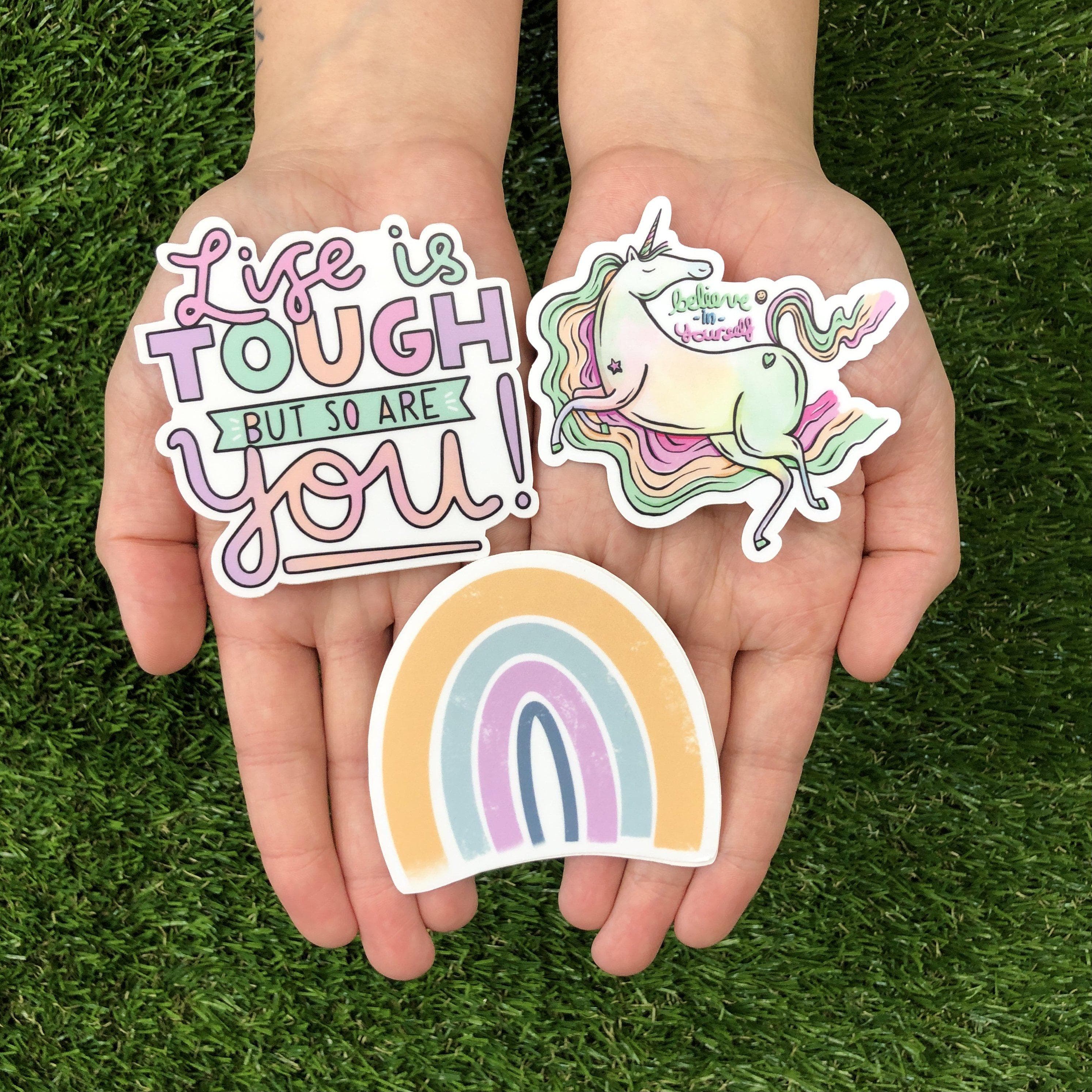  Yellow, Teal, Pink, Blue Rainbow Sticker、mySite、elrpsem3k