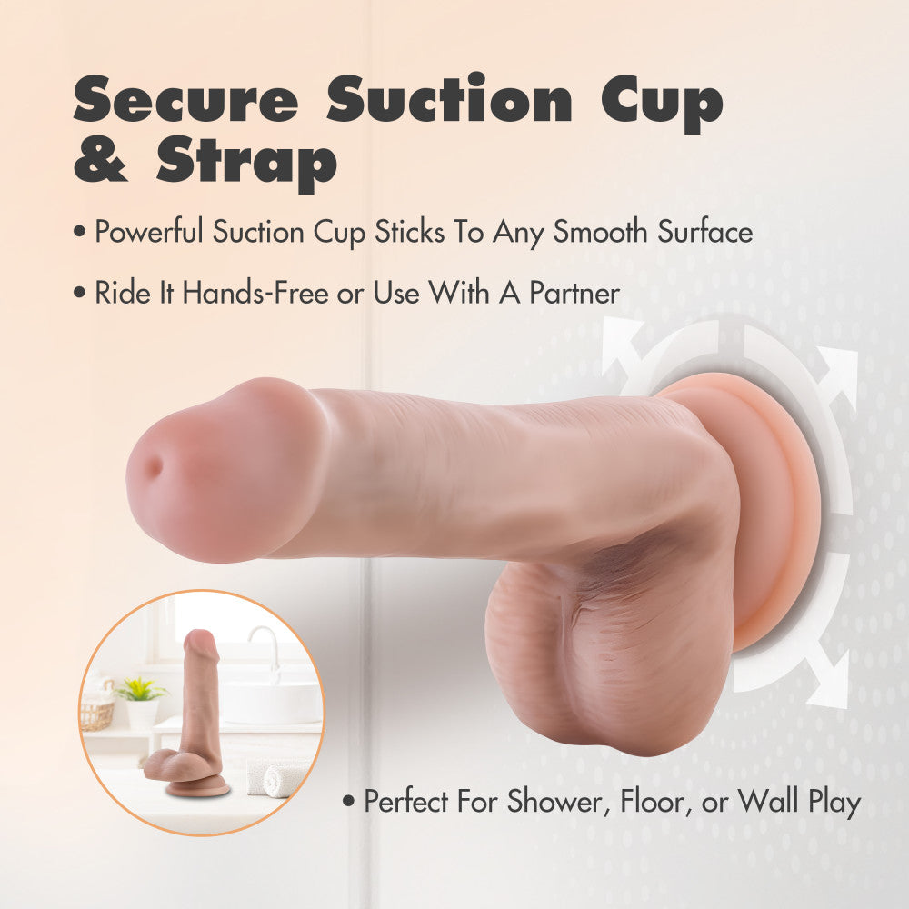 Dr. Skin Plus By Blush® | Realistic Vanilla 6.5-Inch Long Soft Yet Erect & Posable Dildo With Balls & Suction Cup Base、mySite、bottomscart
