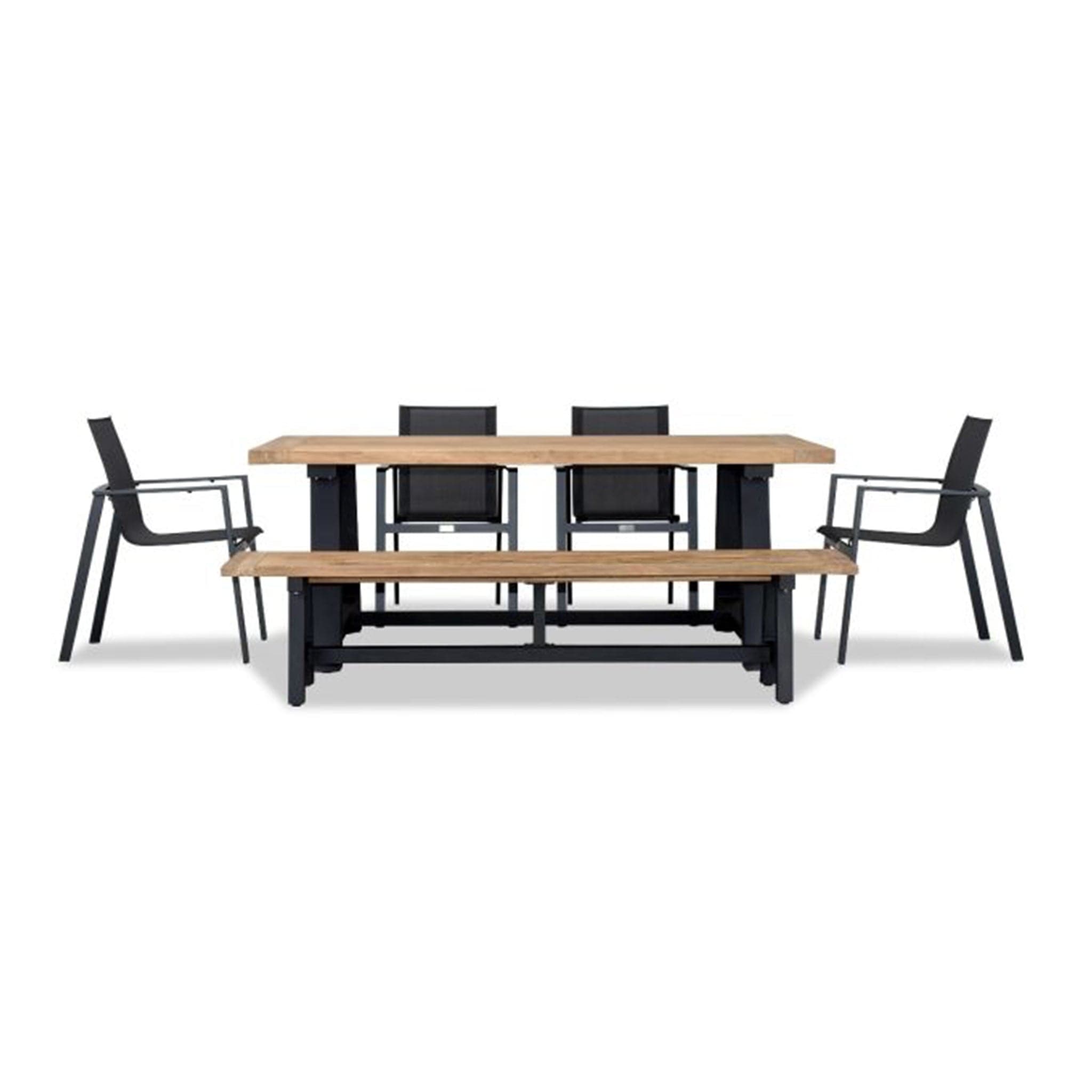 Lift Mill 6 to 7 Seat Reclaimed Teak Dining Set w/ Bench、mySite、neckold