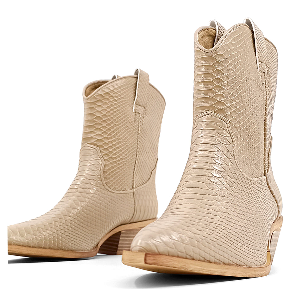 Zouzou Snake Print Pointed Toe Cowboy Boots、mySite、gtrtttuynbv