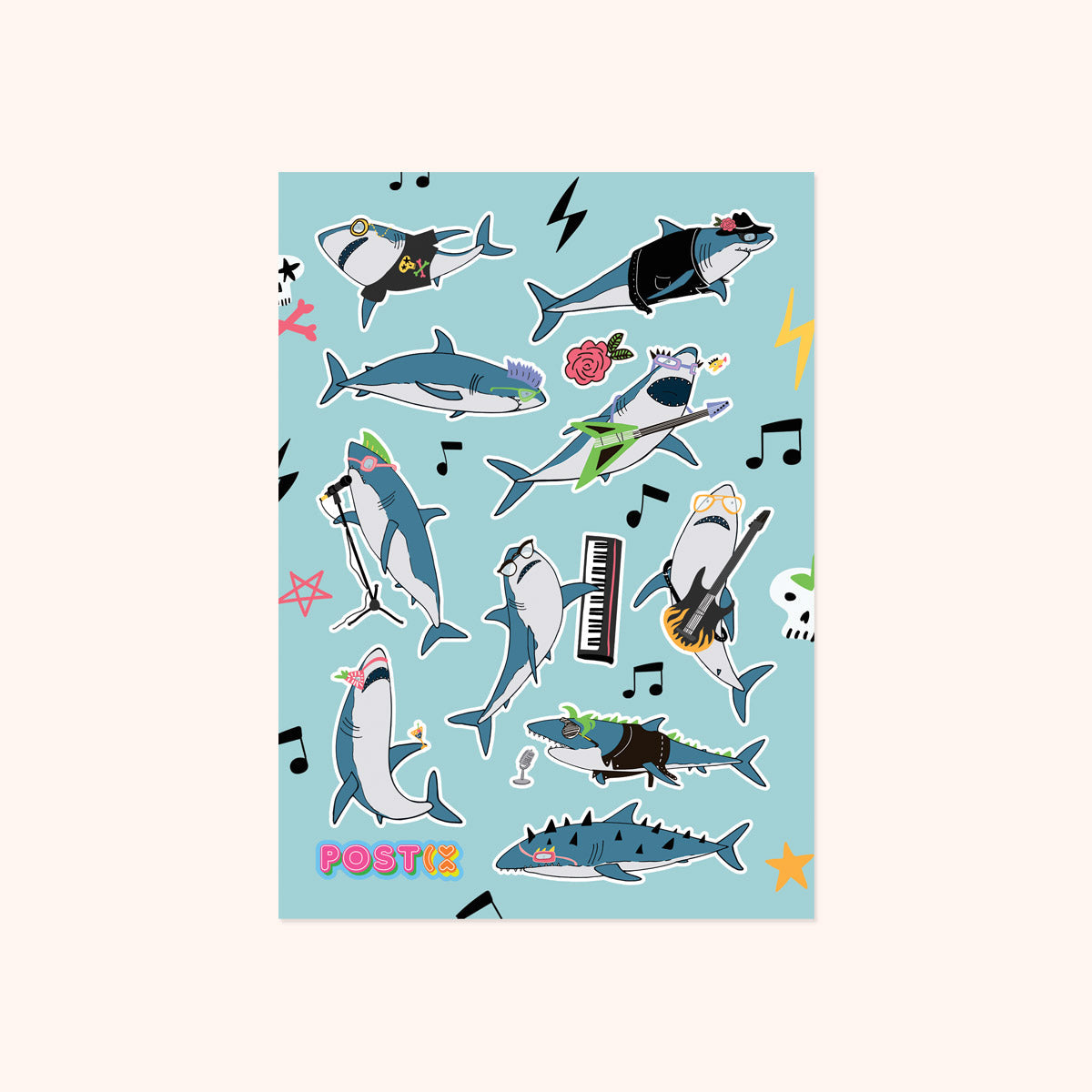  Deep Blue Band Paper Sticker Sheet、mySite、ghnorth