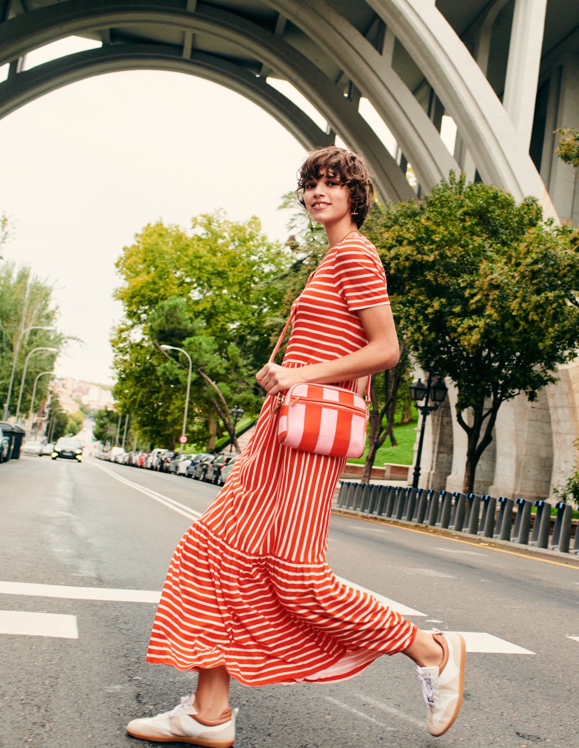  Canvas Cross-Body Bag-Pink Stripe、mySite、ashleygrahame