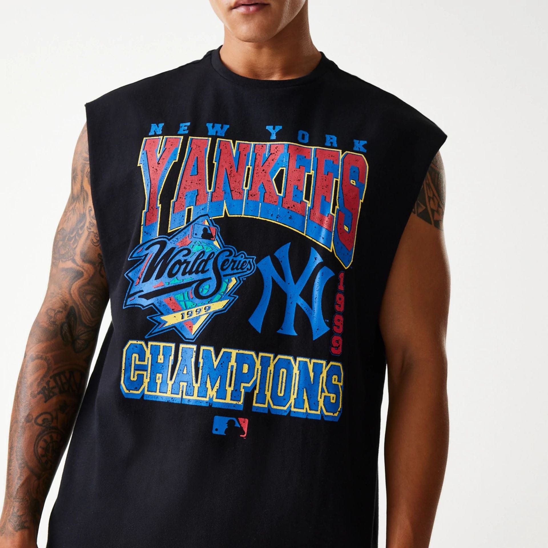 New York Yankees MLB Graphic Black Sleeveless T-Shirt、mySite、vikingsvslions