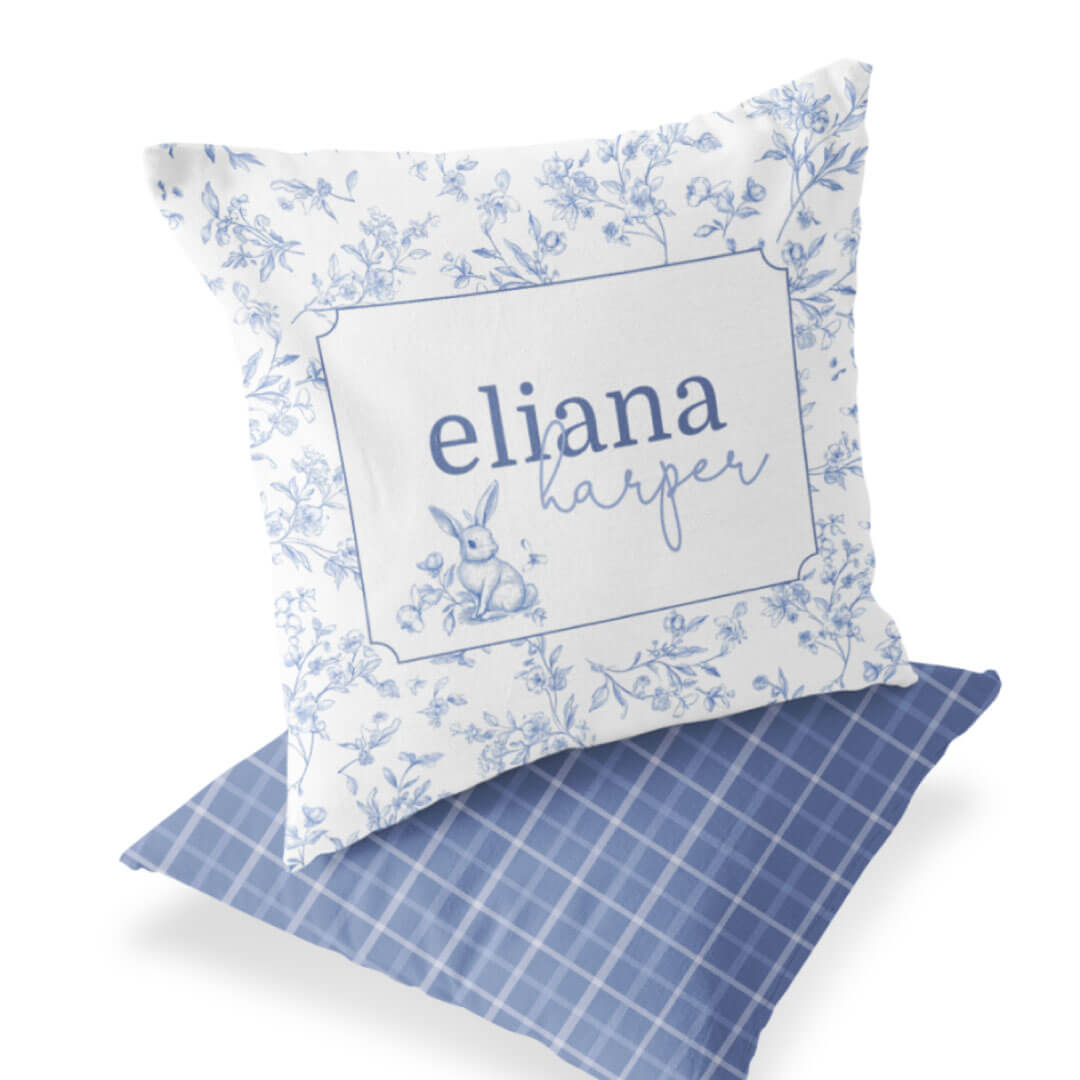  Bunny Blues Personalized Accent Pillow、mySite、layawaytickets
