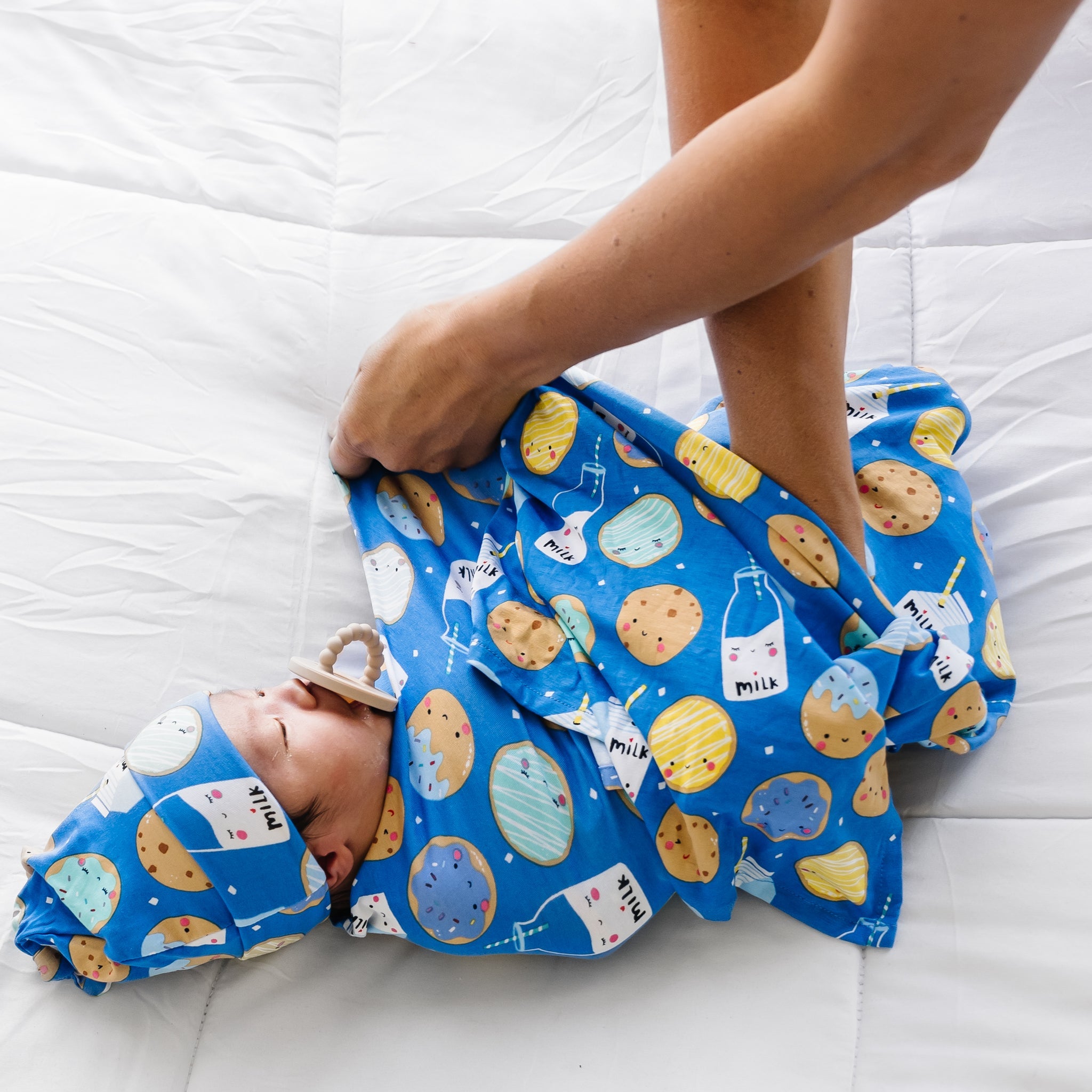  Blue Cookies & Milk Swaddle & Hat Set、mySite、layawaytickets