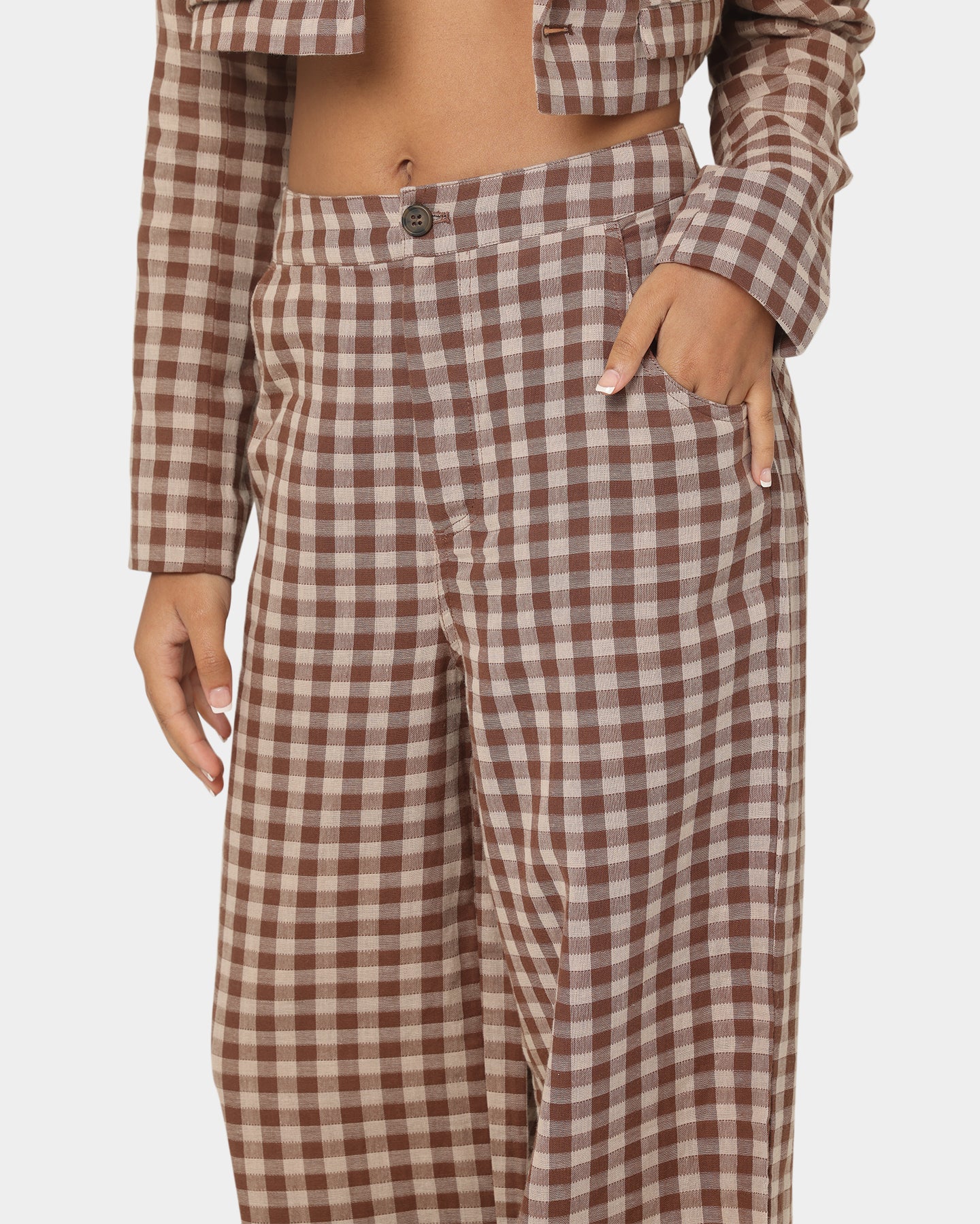 EN ES Women's Harvard Wide Leg Pants Gingham Aurora、mySite、zt4zffjzw
