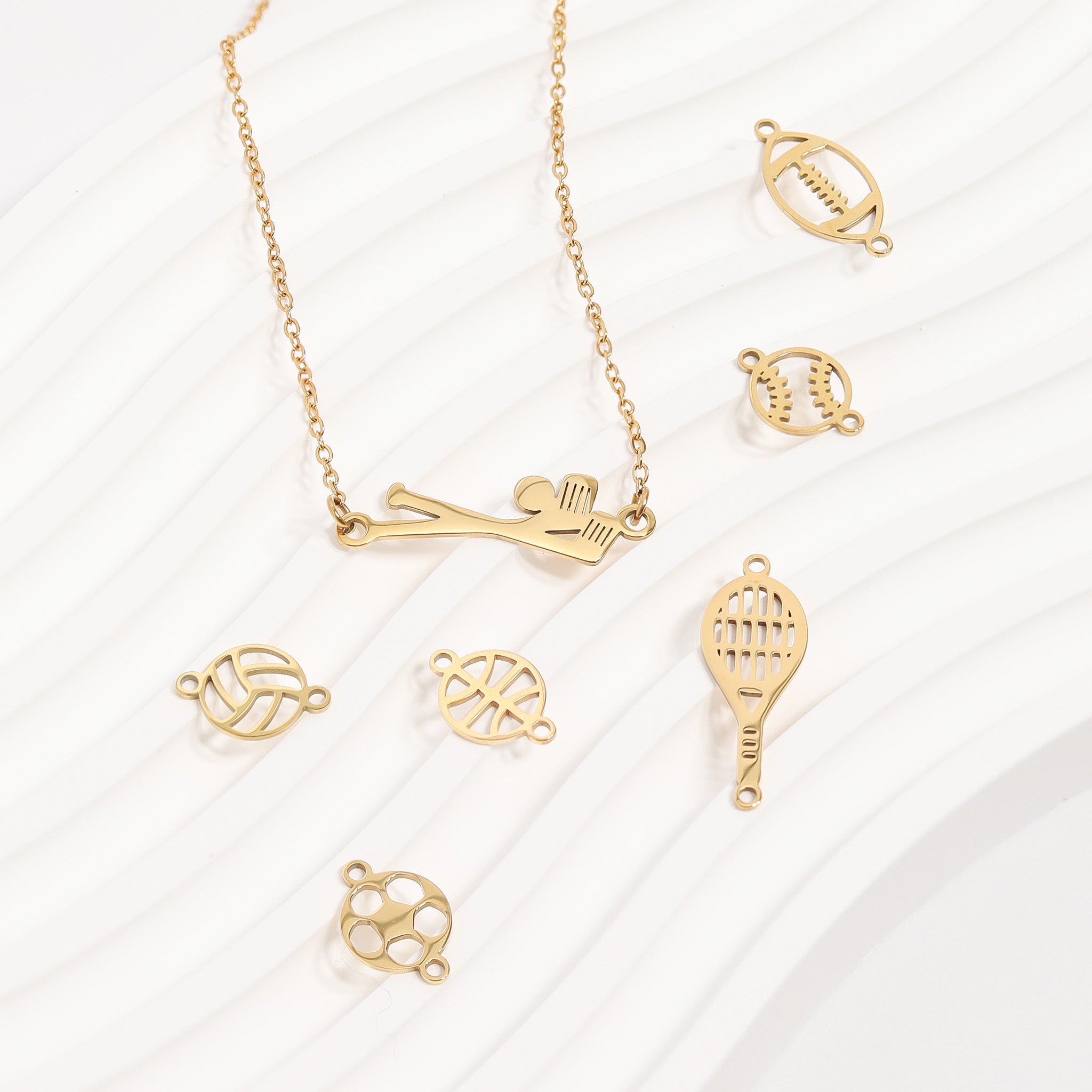 18K Gold PVD Stainless Steel Tennis Connector Charm / PDL0163、mySite、dreamappss