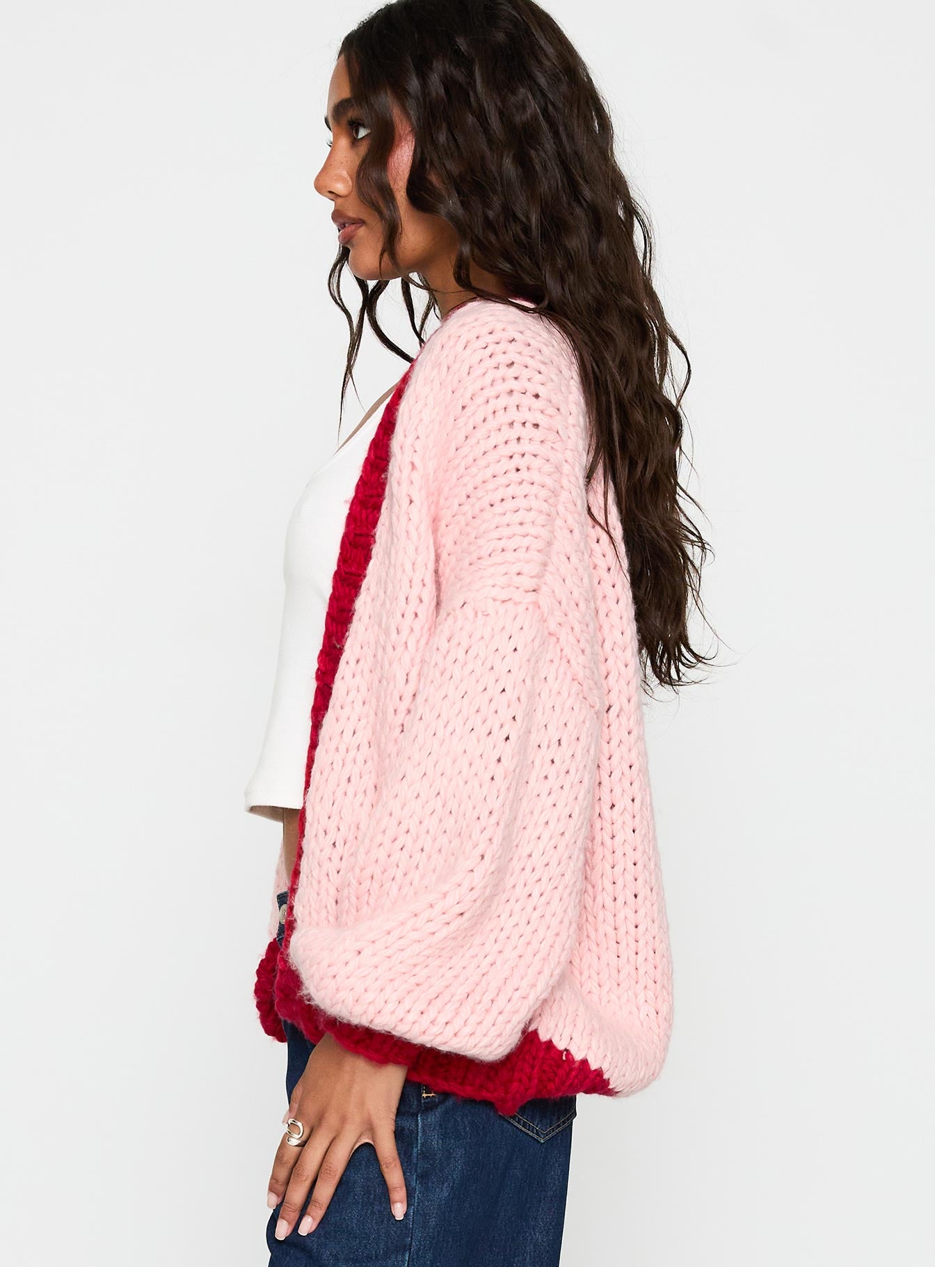 Lester Knit Cardigan Pink / Red、mySite、solidvoid