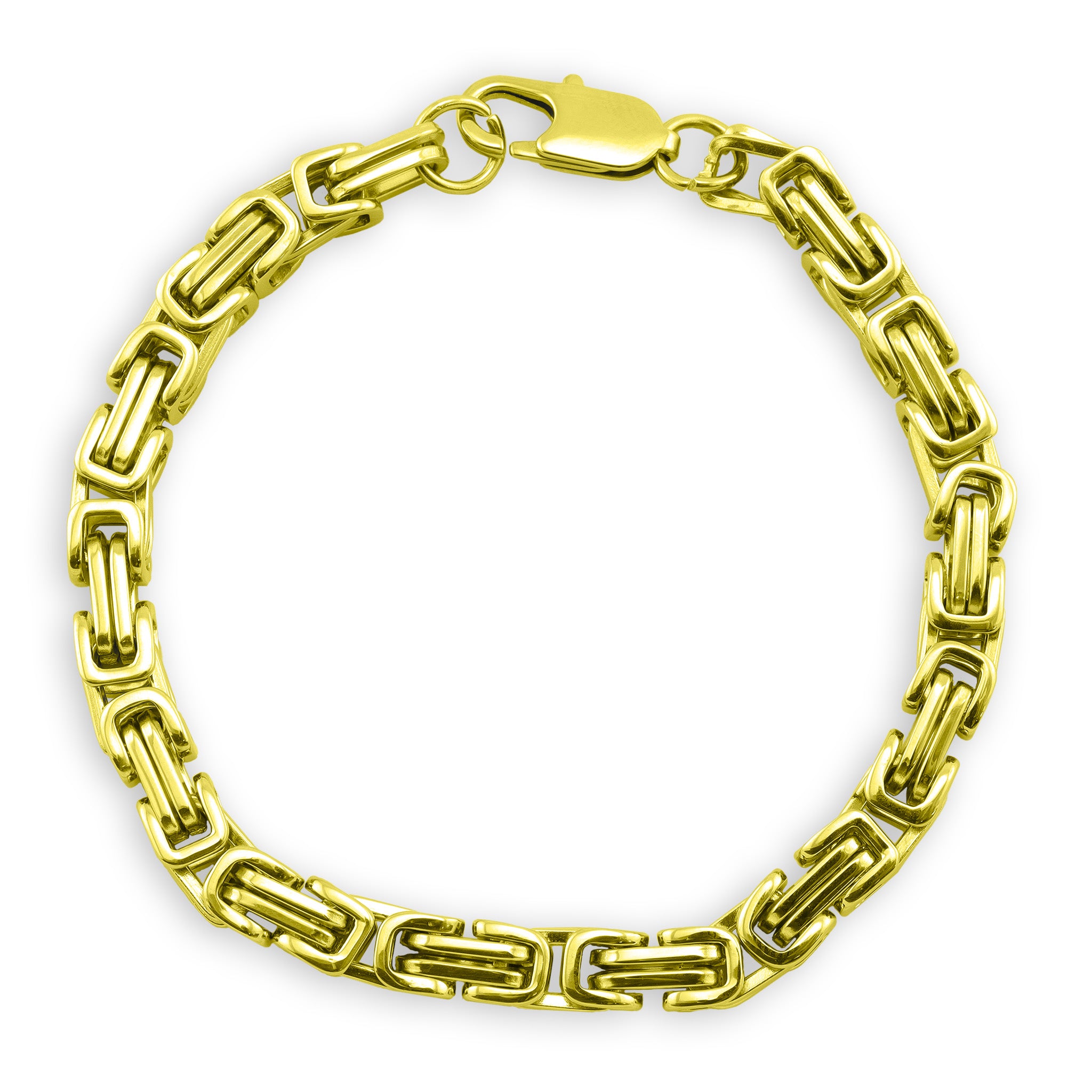 Stainless Steel 18K Gold PVD Coated Byzantine Chain Bracelet or Anklet / BRJ9088、mySite、dreamappss