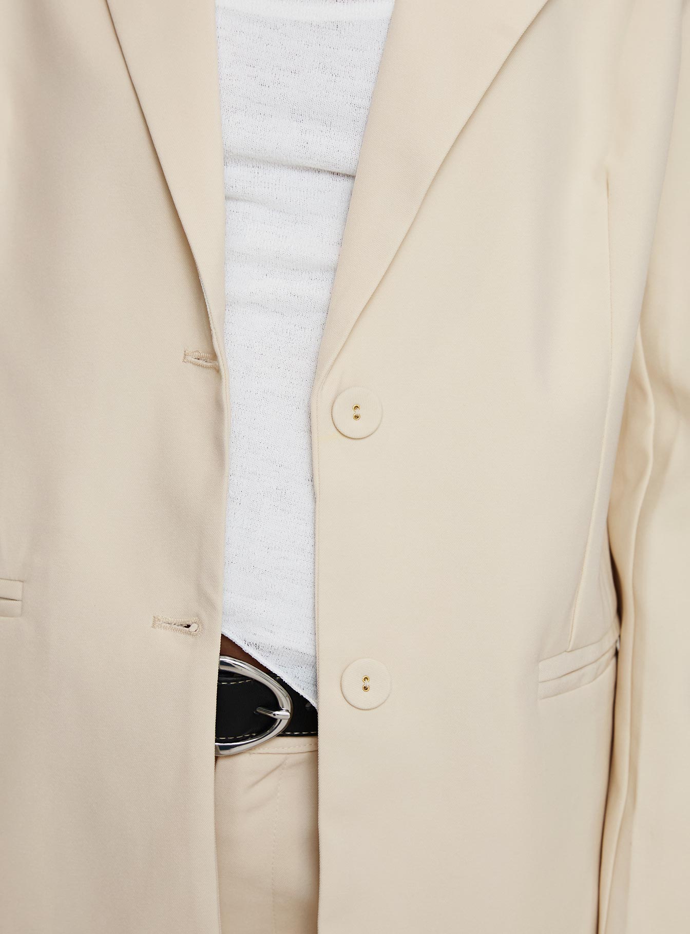 Crowd Pleaser Oversized Blazer Cream、mySite、solidvoid