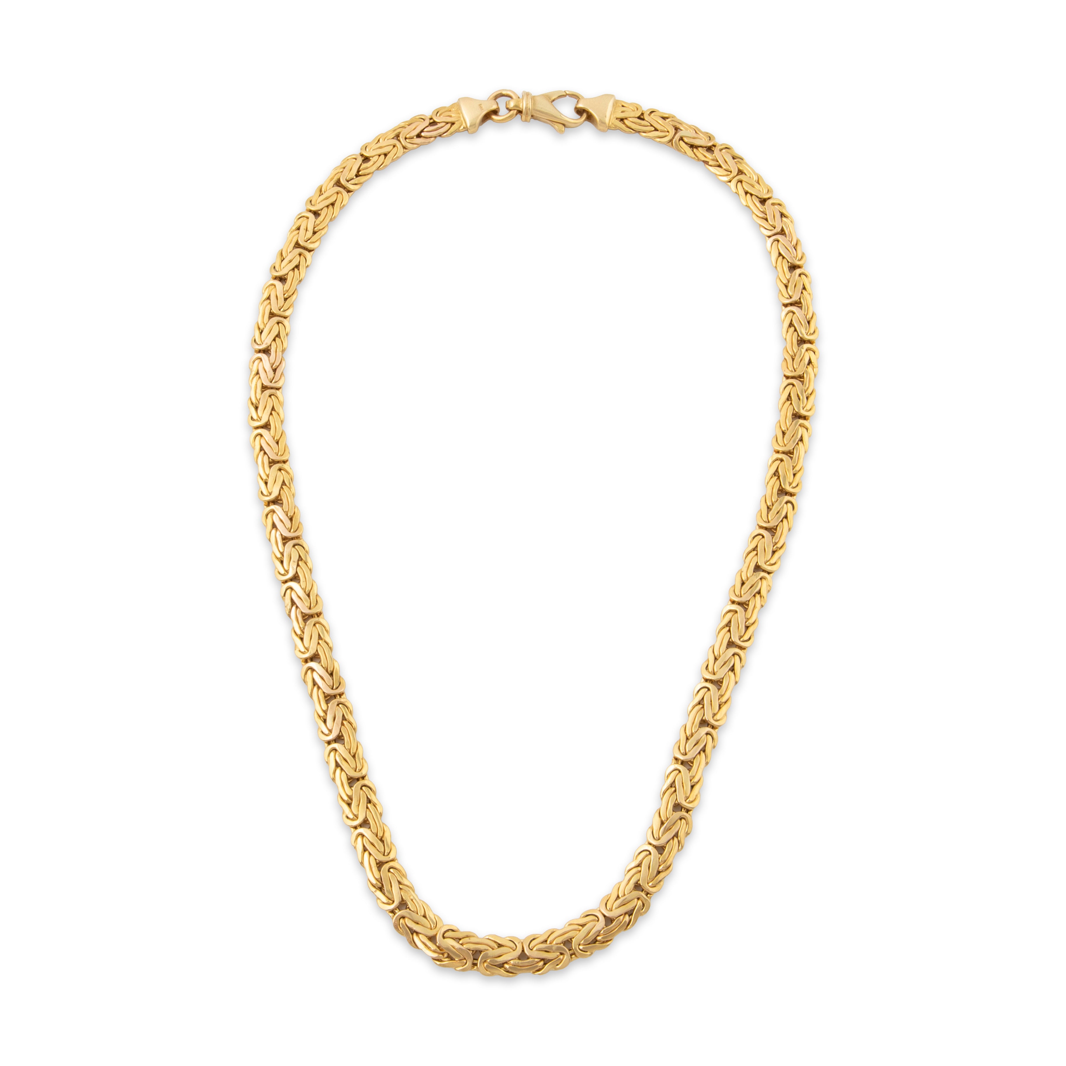 Vintage Italian 14k Yellow Gold Unusual Interwoven Links Necklace 17、mySite、hinf8tx79