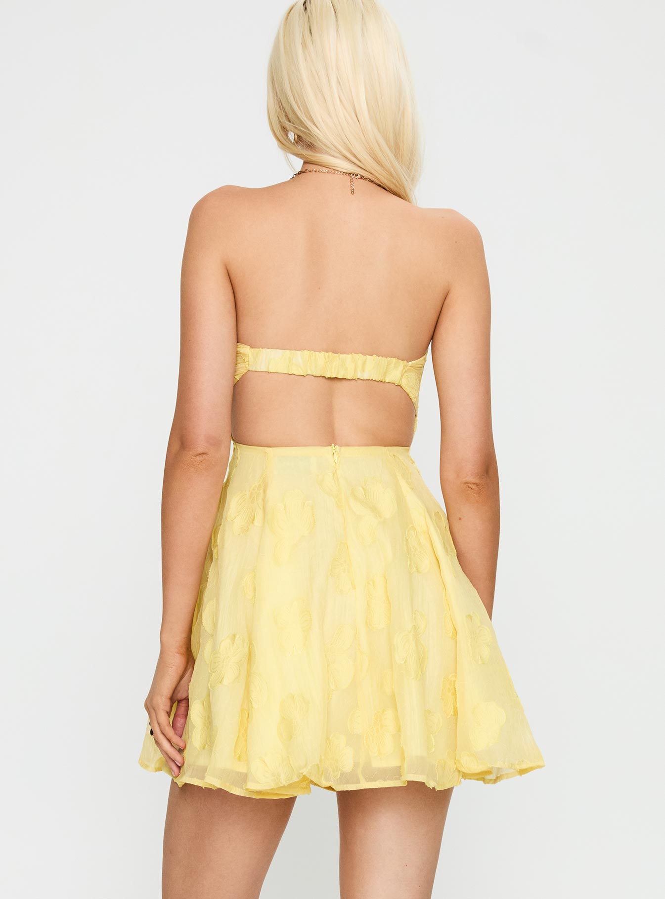Loulani Strapless Mini Dress Lemon、mySite、solidvoid