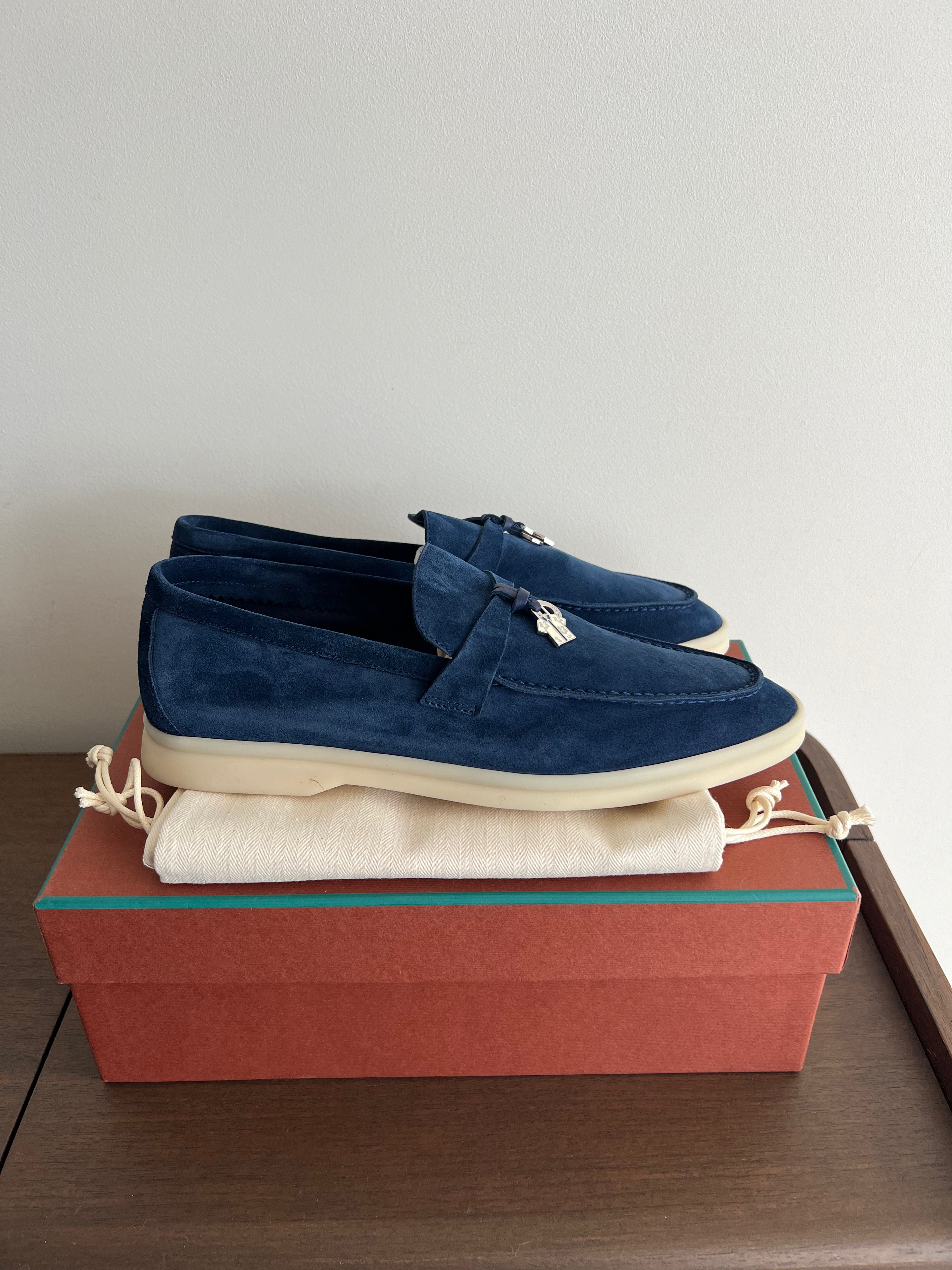 Loro Piana Summer Charms Walk Loafers (Anemone Blue)、mySite、garminoutage.com