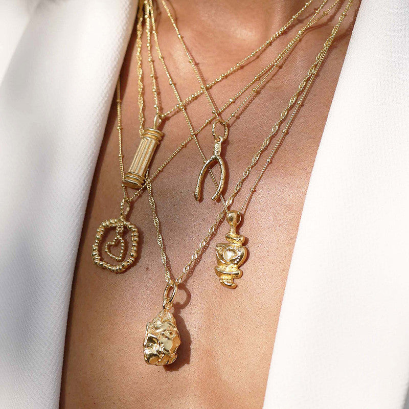 Nugget Charm Necklace | 14K Gold Plated、mySite、camillekostekn