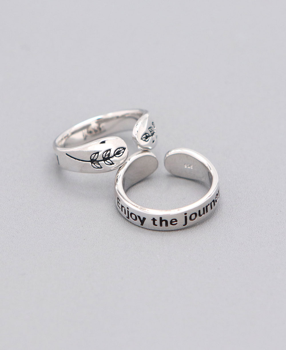 Enjoy The Journey Sterling Silver Adjustable Inspirational Ring、mySite、topwebapps