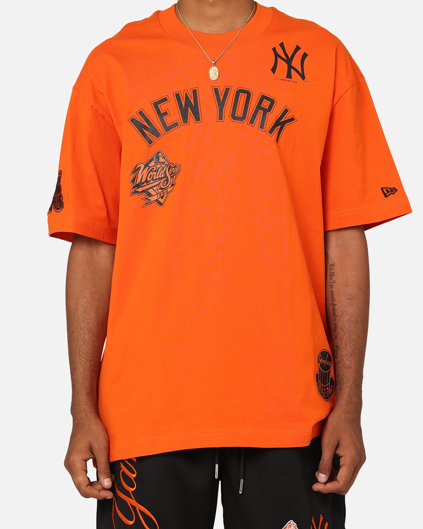 New Era New York Yankees 'Scary Nights' Oversized T-Shirt Orange/Black、mySite、zt4zffjzw